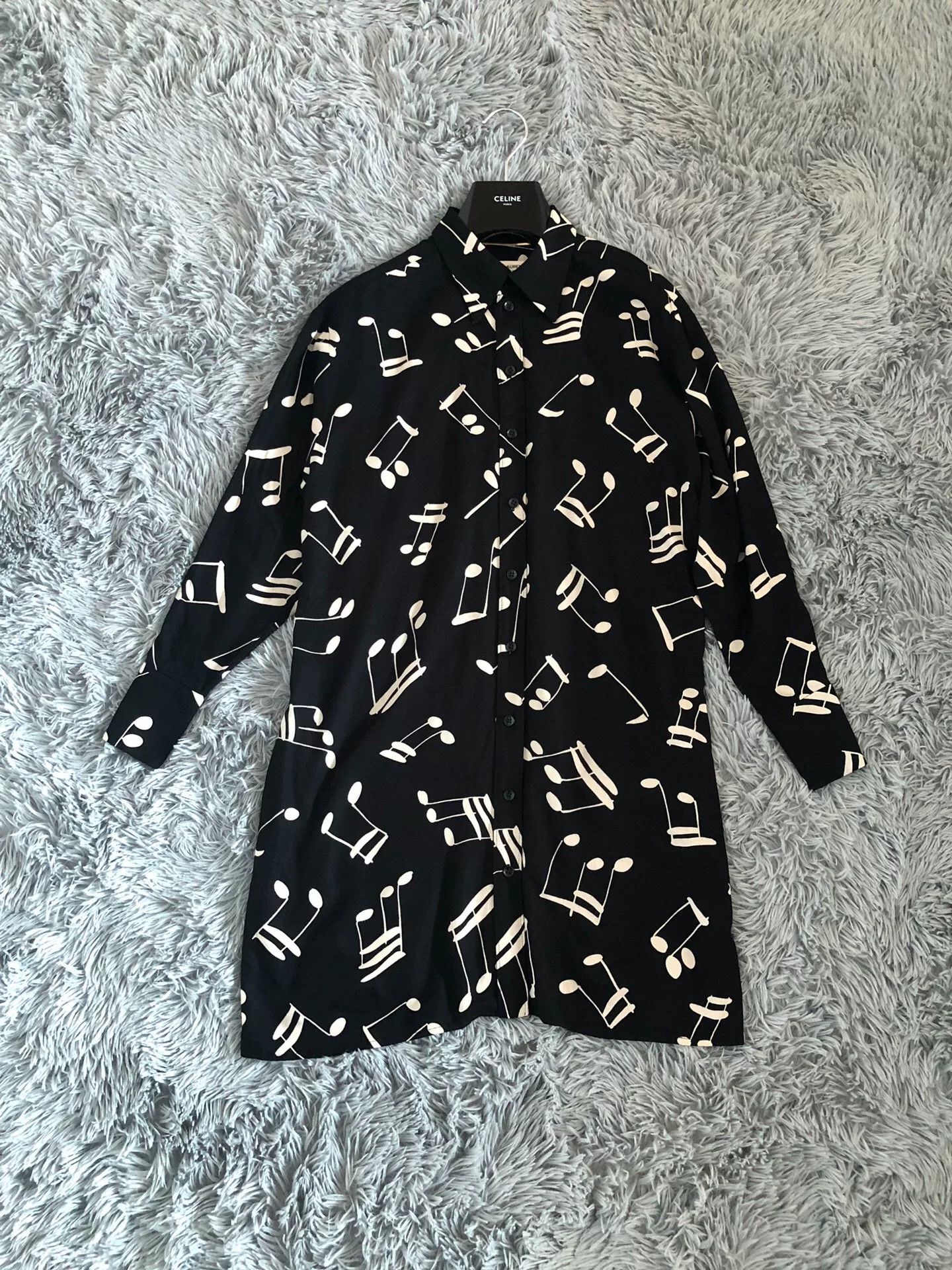 Saint Laurent Paris Saint Laurent 16FW Music Note Shirt Dress Size XS / US 0-2 / IT 36-38 - 1 Thumbnail