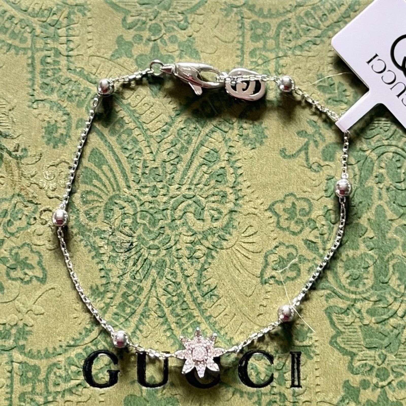 Gucci GUCCI Flora Diamond Charm Bracelet Sterling Silver Size ONE SIZE - 5 Thumbnail