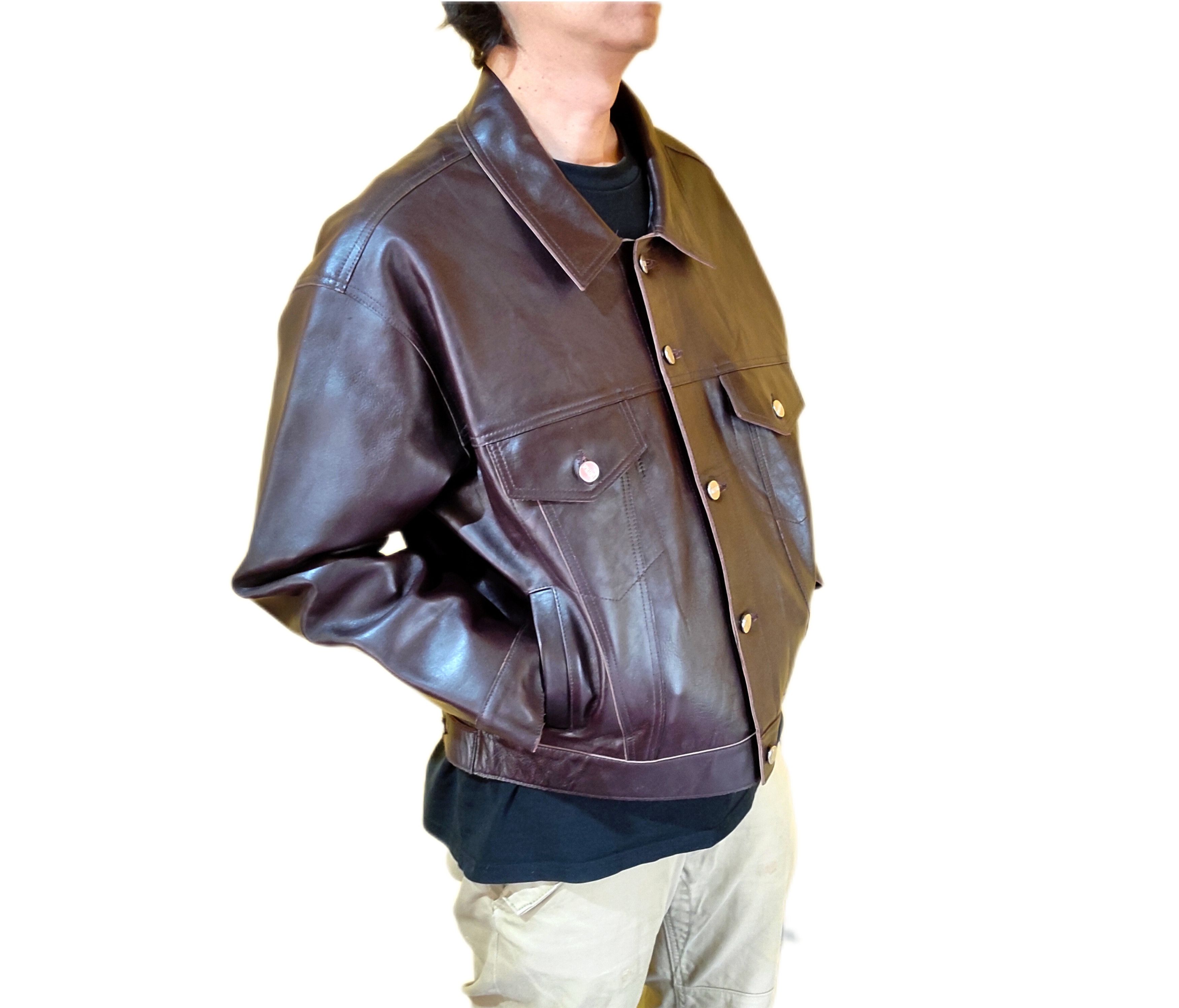 Leather Beautiful Color Premium Leather Trucker Jacket Spelledit Size US L / EU 52-54 / 3 - 3 Thumbnail