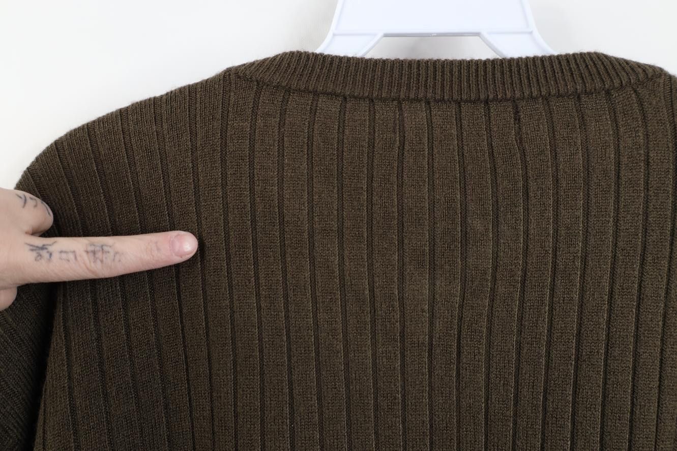 Vintage Vintage 90s Streetwear Soft Ribbed Knit V-Neck Sweater Brown Size US XL / EU 56 / 4 - 7 Thumbnail