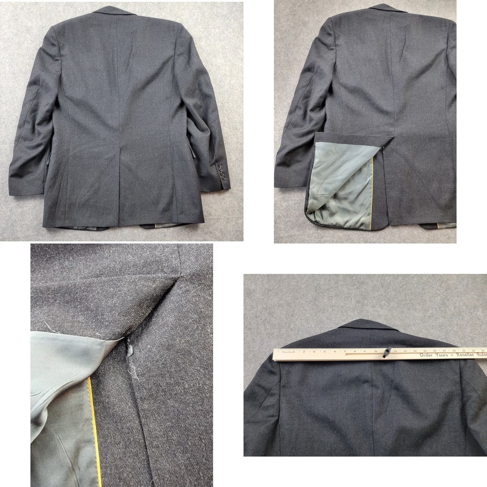Vintage Nino Cerruti Rue Royale Suit Jacket Mens 42 R Gray Wool Single-Breasted 2-Button Notch Lapel Regular, Vintage: No, Dry Clean Only Size 42R - 8 Thumbnail
