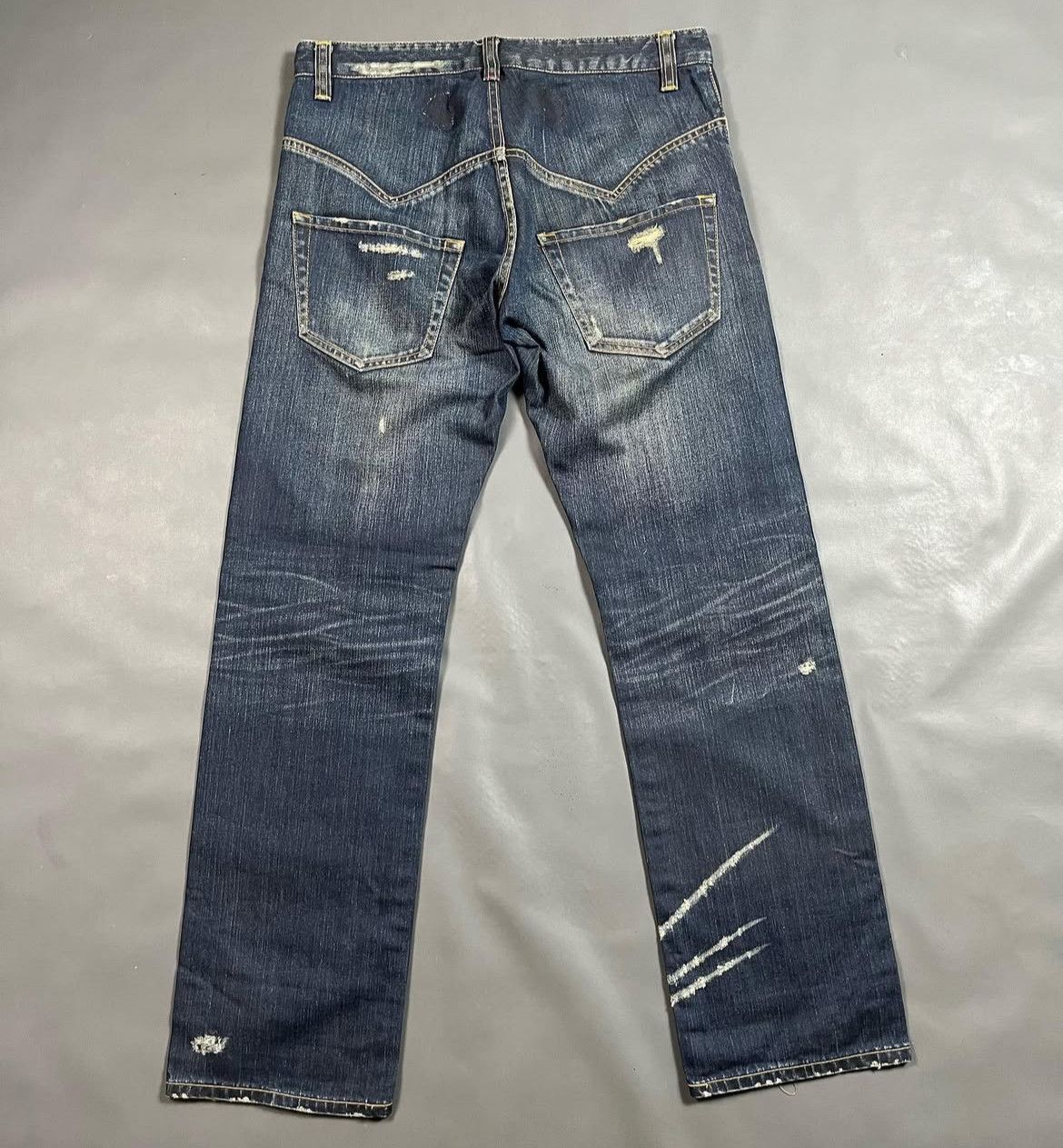 Issey Miyake 2000s Sunaokuwahara Distressed Western Wash Jeans y2k Lgb Size US 33 - 2 Thumbnail