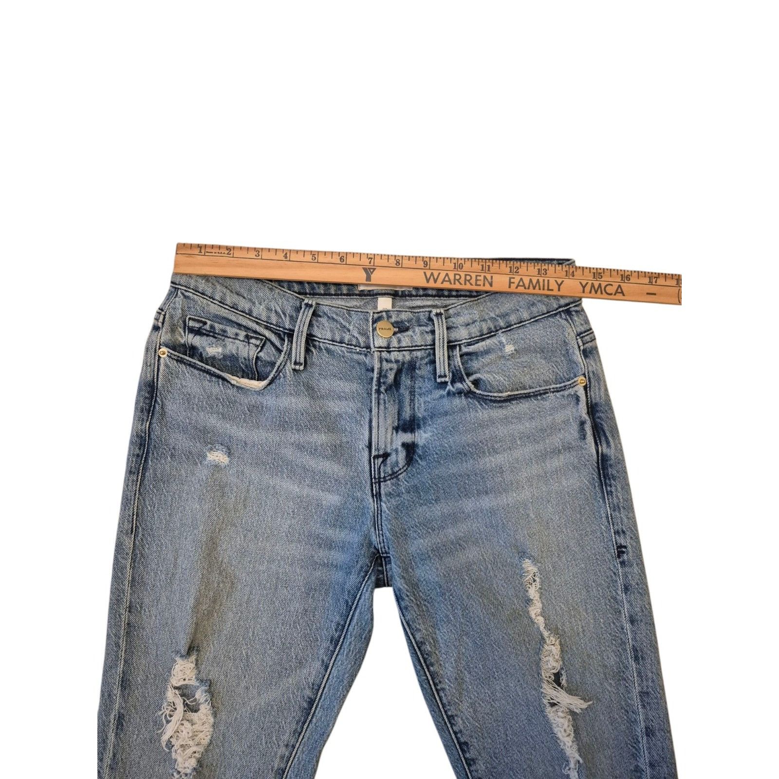 Frame FRAME le Garcon Distressed Jeans Mid Rise Skinny Jeans Mediu Size 25" / US 0 / IT 36 - 3 Thumbnail