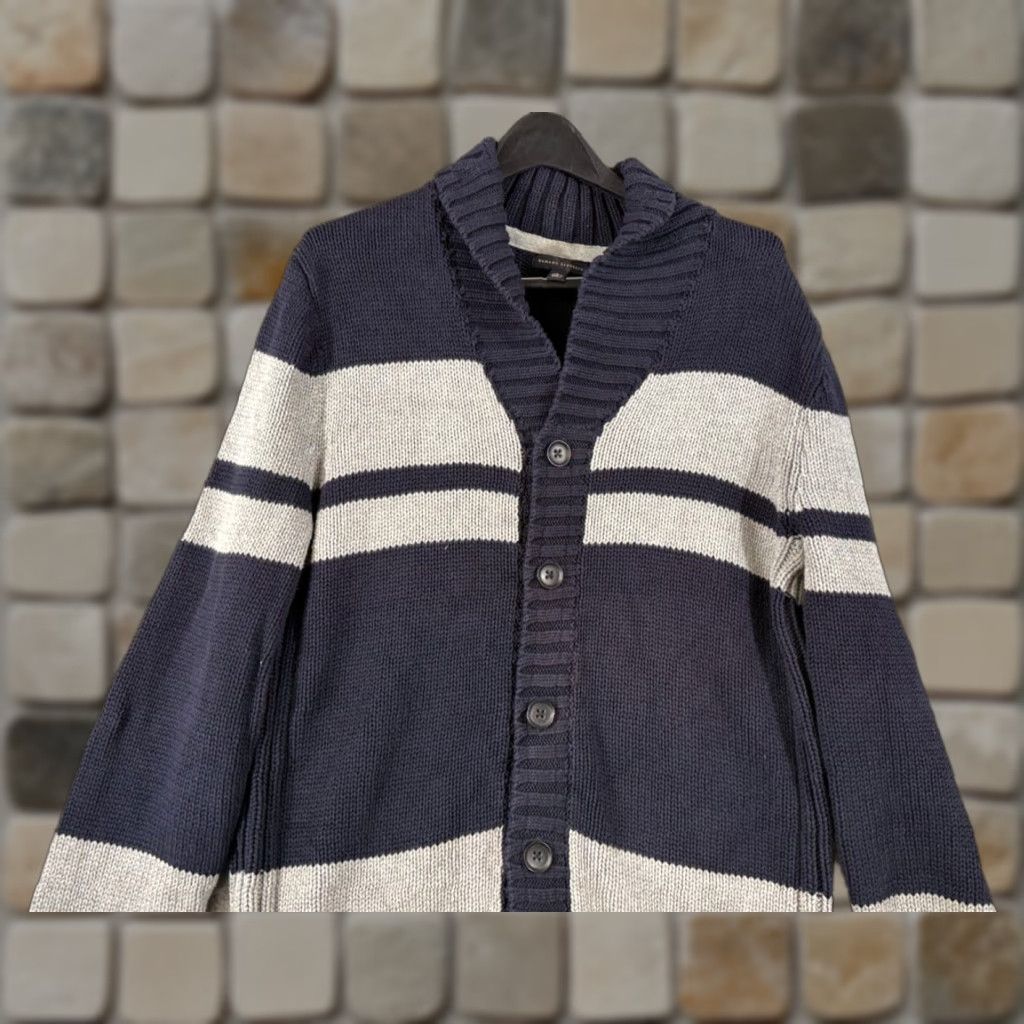 Banana Republic Banana Republic Sweater Mens L Blue Gray Striped Knit Button Front Cardigan Size US L / EU 52-54 / 3 - 1 Thumbnail