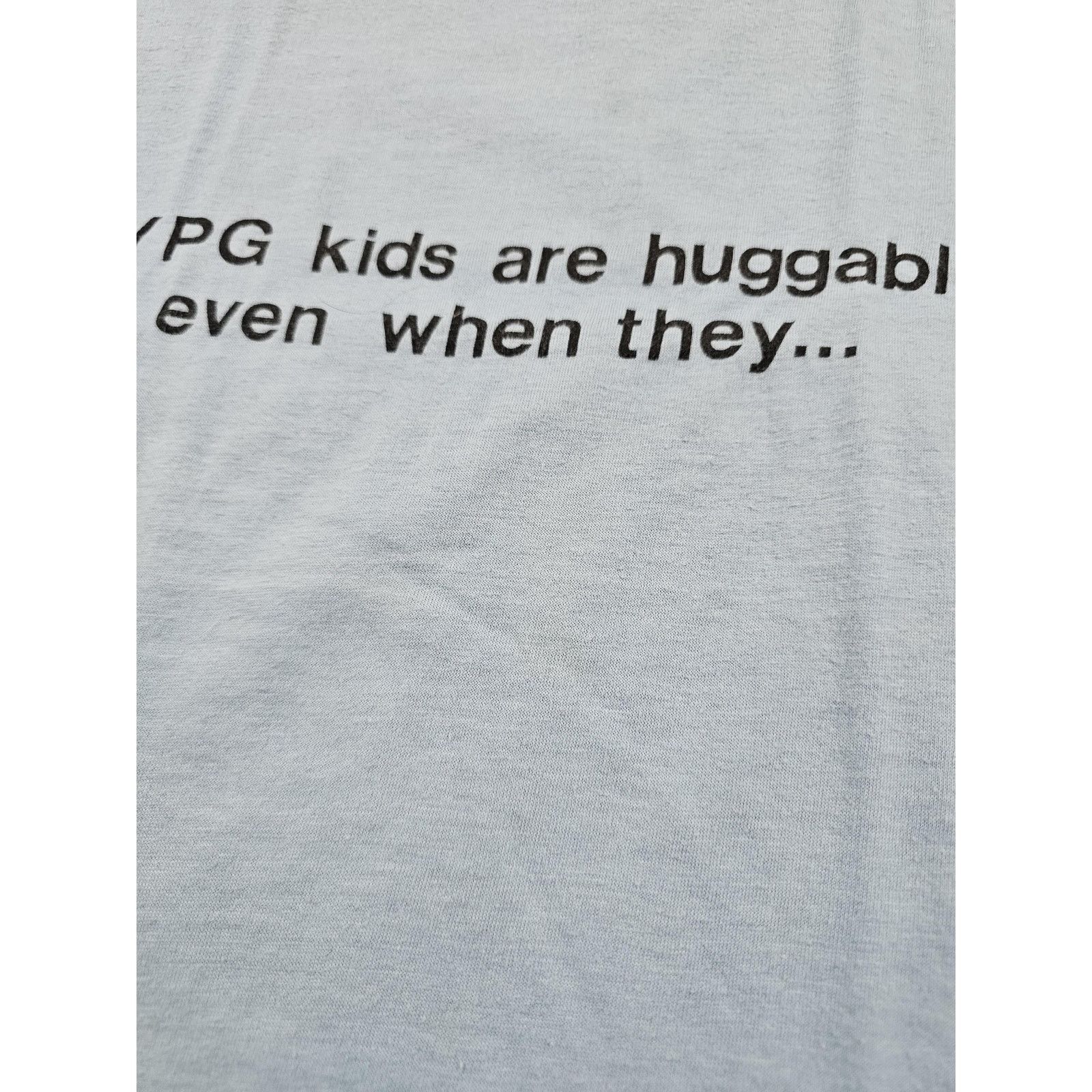 Hanes YPG Kids are Huggable T-Shirt 50/50 BLUE Hanes Sz M-L Vtg Size US L / EU 52-54 / 3 - 7 Thumbnail