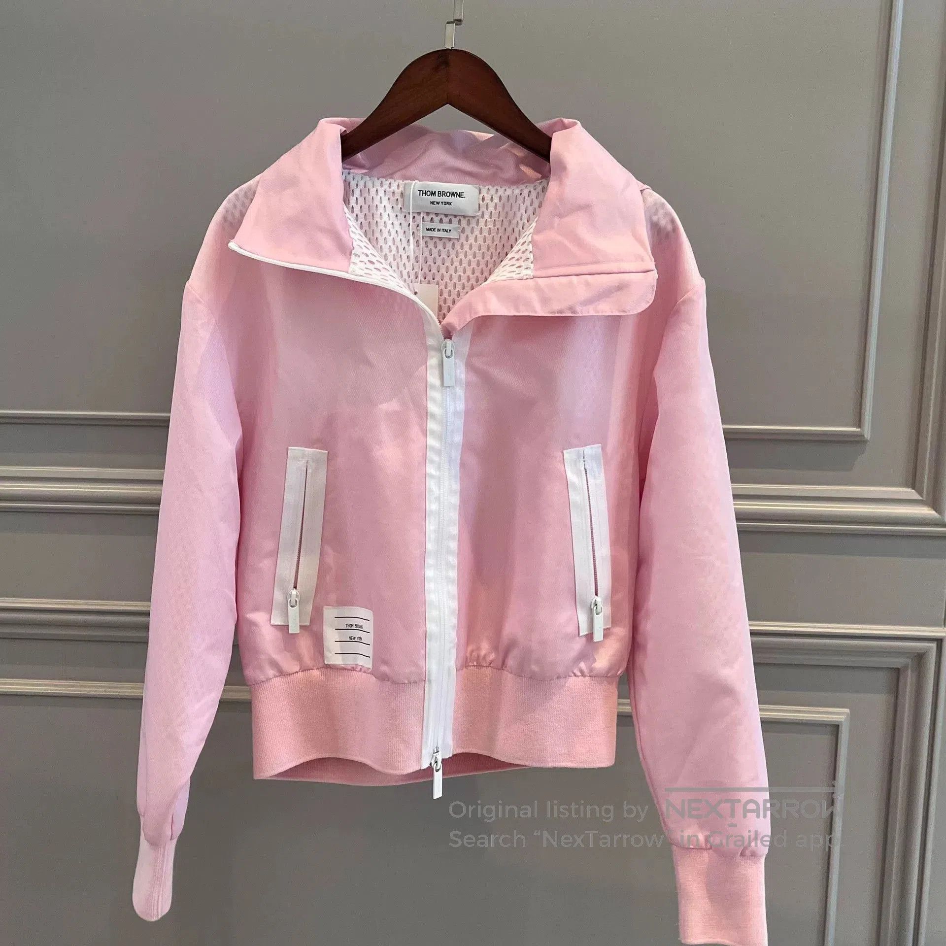 Thom Browne thom browne pink zip-up hooded jacket. Size US S / EU 44-46 / 1 - 1 Thumbnail