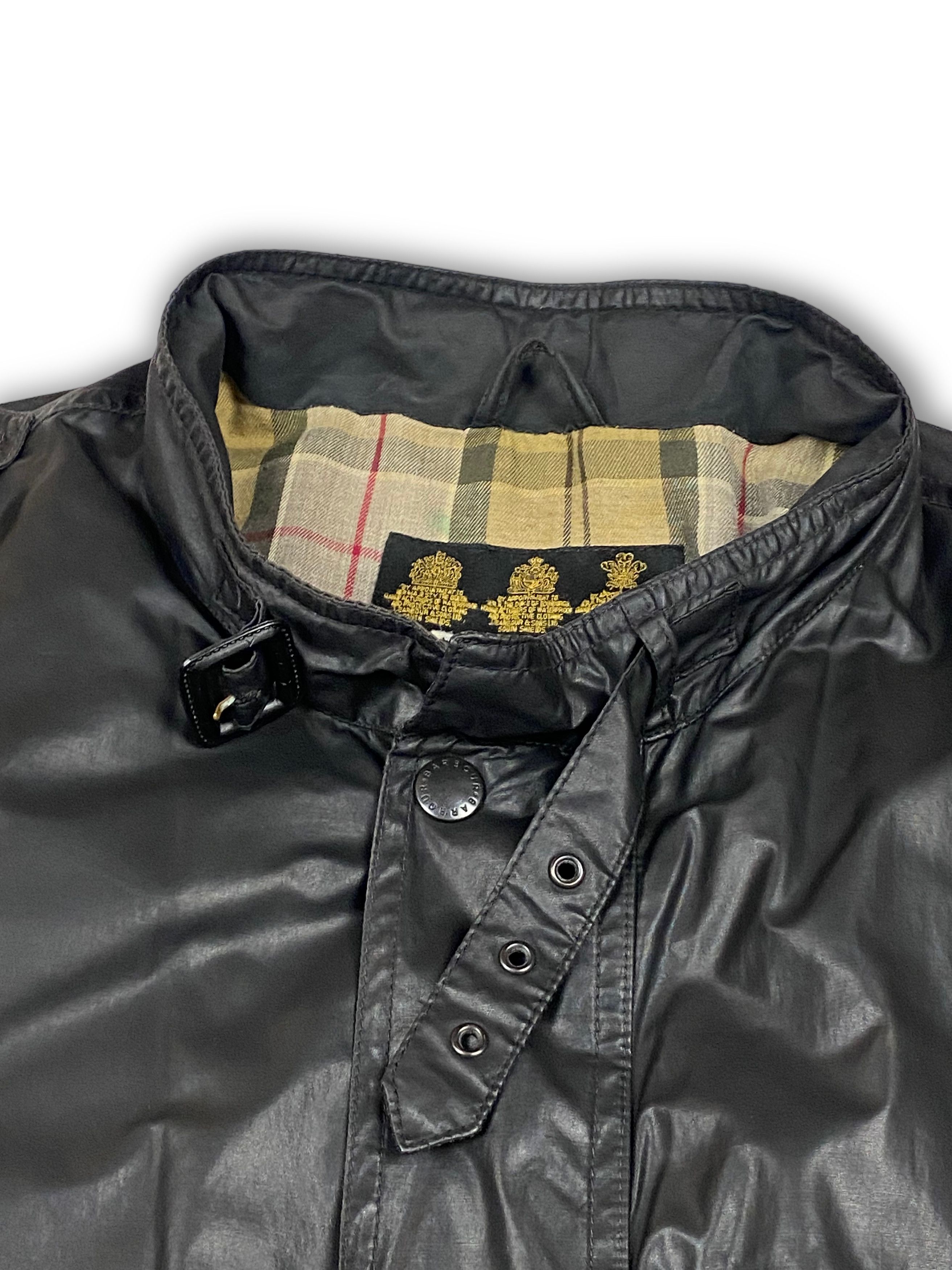 Barbour Vintage BARBOUR Super Rare Black Shining Biker Jacket M543 Size US XXL / EU 58 / 5 - 6 Thumbnail