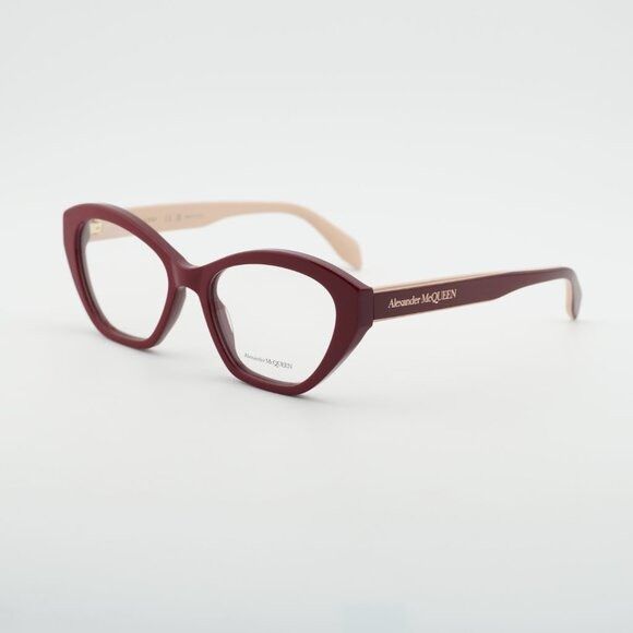 Alexander McQueen Alexander McQueen AM0360O 004 Eyeglasses Red/Beige 52mm Size ONE SIZE - 1 Thumbnail