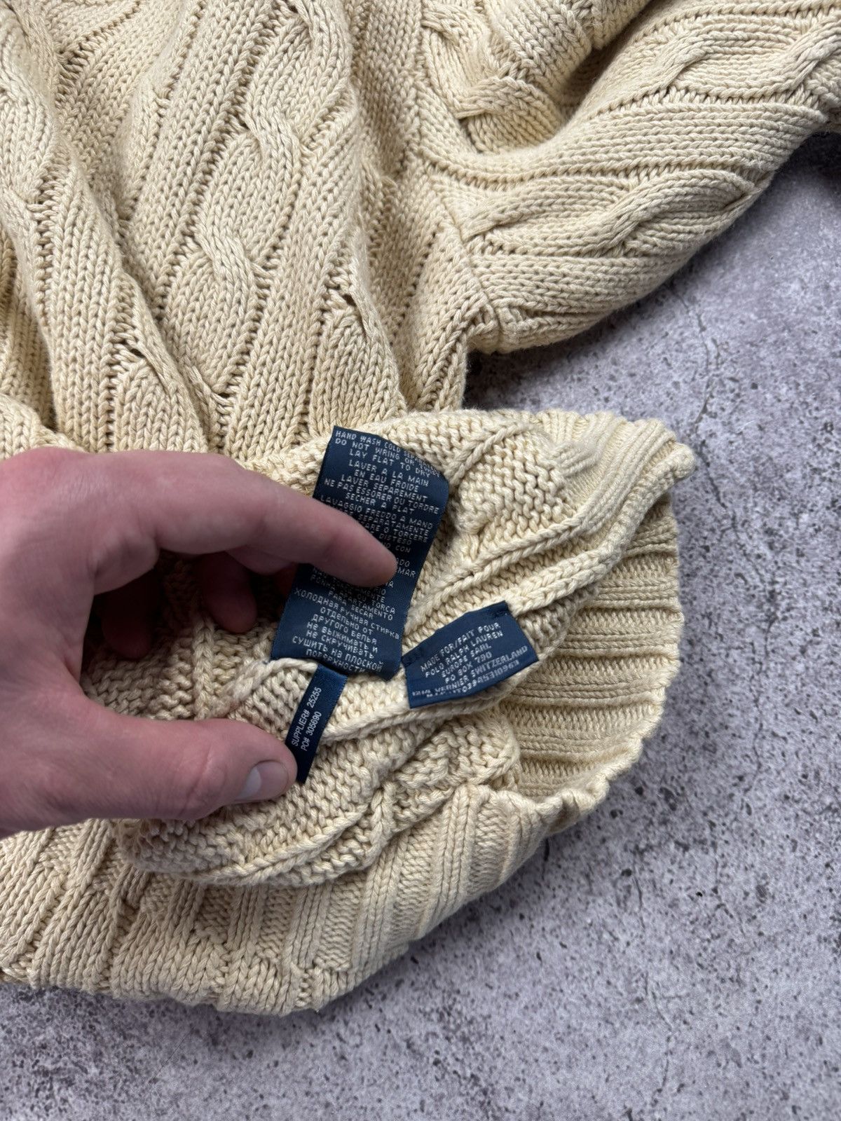 Polo Ralph Lauren Vintage Polo Ralph Lauren cable knit Cricket Sweater linen Size US XXL / EU 58 / 5 - 7 Thumbnail