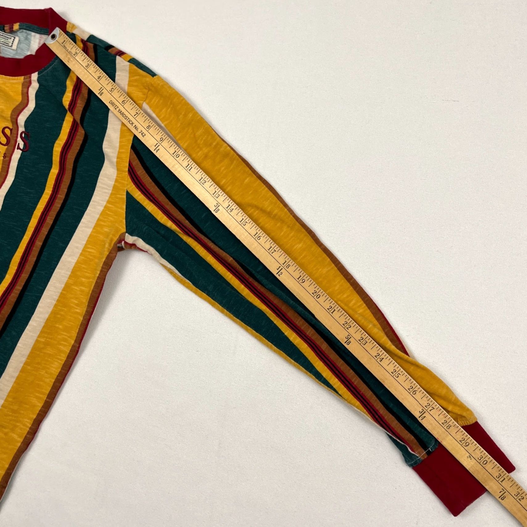 Guess Guess Originals Sayers Shirt Mens M Green Yellow Striped Skater California Clothing Shirt Mens M Green Yellow Striped Logo California Size US M / EU 48-50 / 2 - 6 Thumbnail