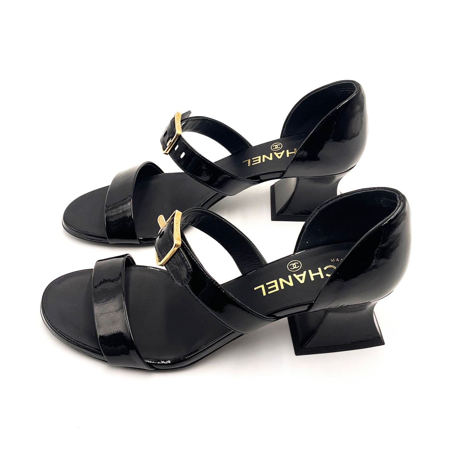 Chanel Black Heel Sandals Size US 8 / IT 38 - 2 Thumbnail