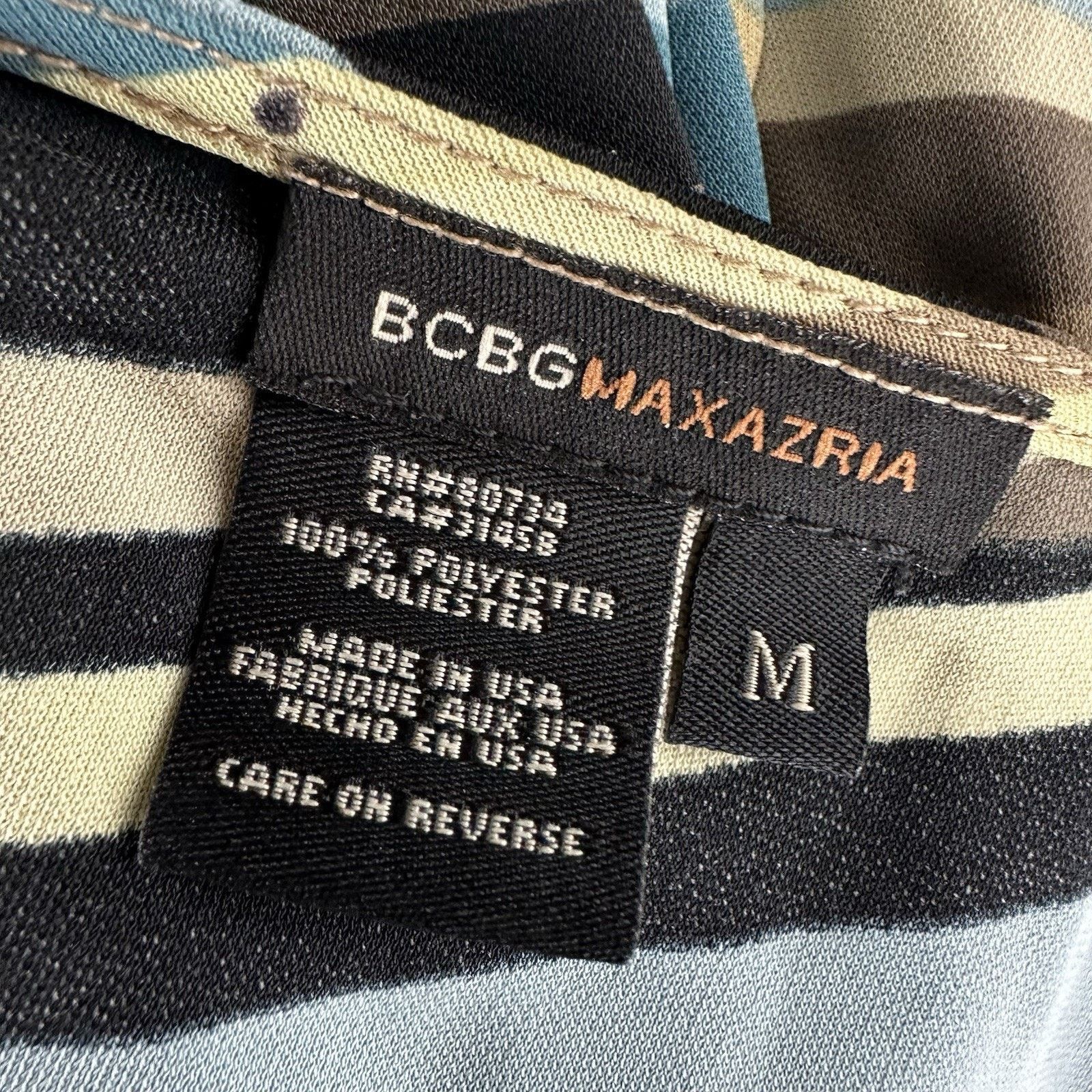 Bcbgmaxazria BCBG MaxAzria Stretch Dress M Surplice Wrap Blue Stripe Size M / US 6-8 / IT 42-44 - 5 Thumbnail