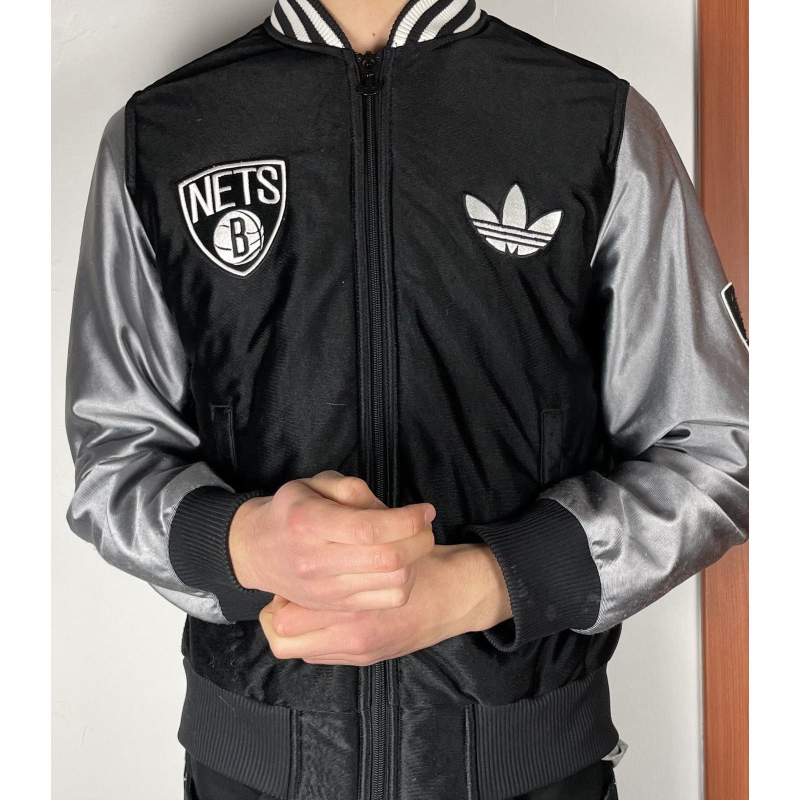 Adidas × NBA Adidas Men's Black Brooklyn Nets Basketball Team Jacket Size US S / EU 44-46 / 1 - 2 Thumbnail