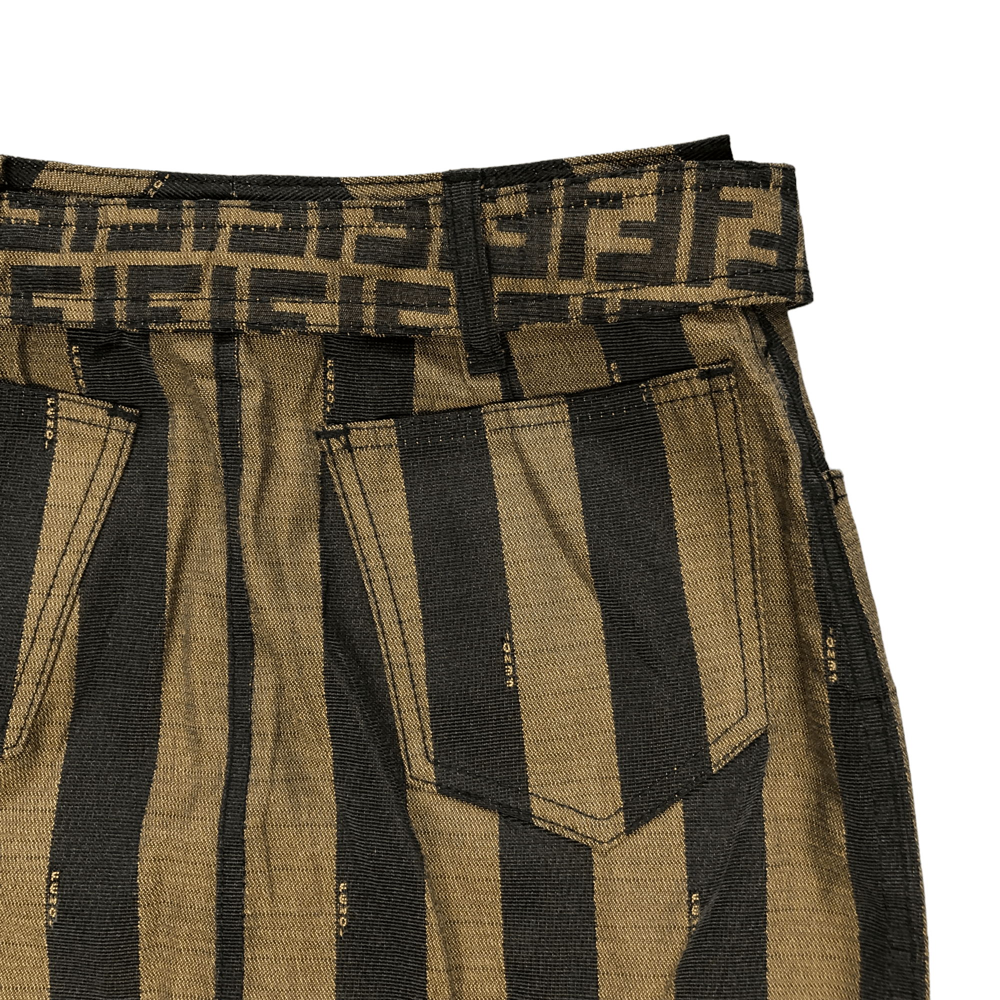 Fendi FENDI JEANS BELTED MONOGRAM STRIPES MINI SKIRTS #6248-220 Size 24" / US 00 / IT 34 - 17 Thumbnail