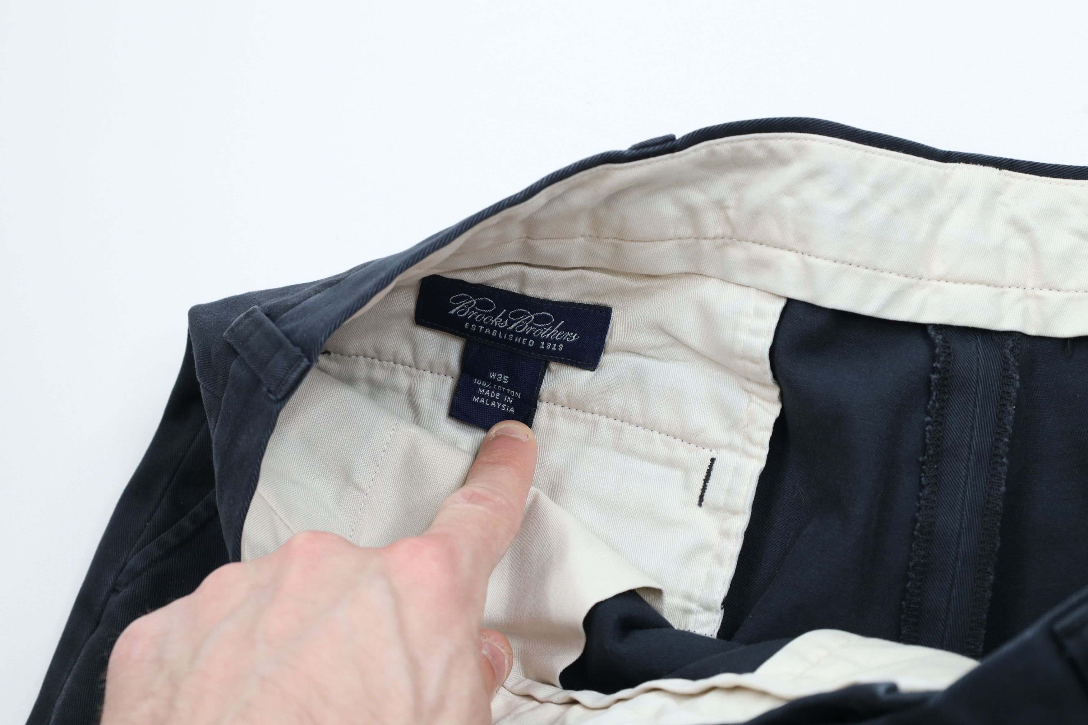 Brooks Brothers × Vintage Vintage Brooks Brothers Heavyweight Chino Shorts Navy Blue Size US 35 - 6 Thumbnail