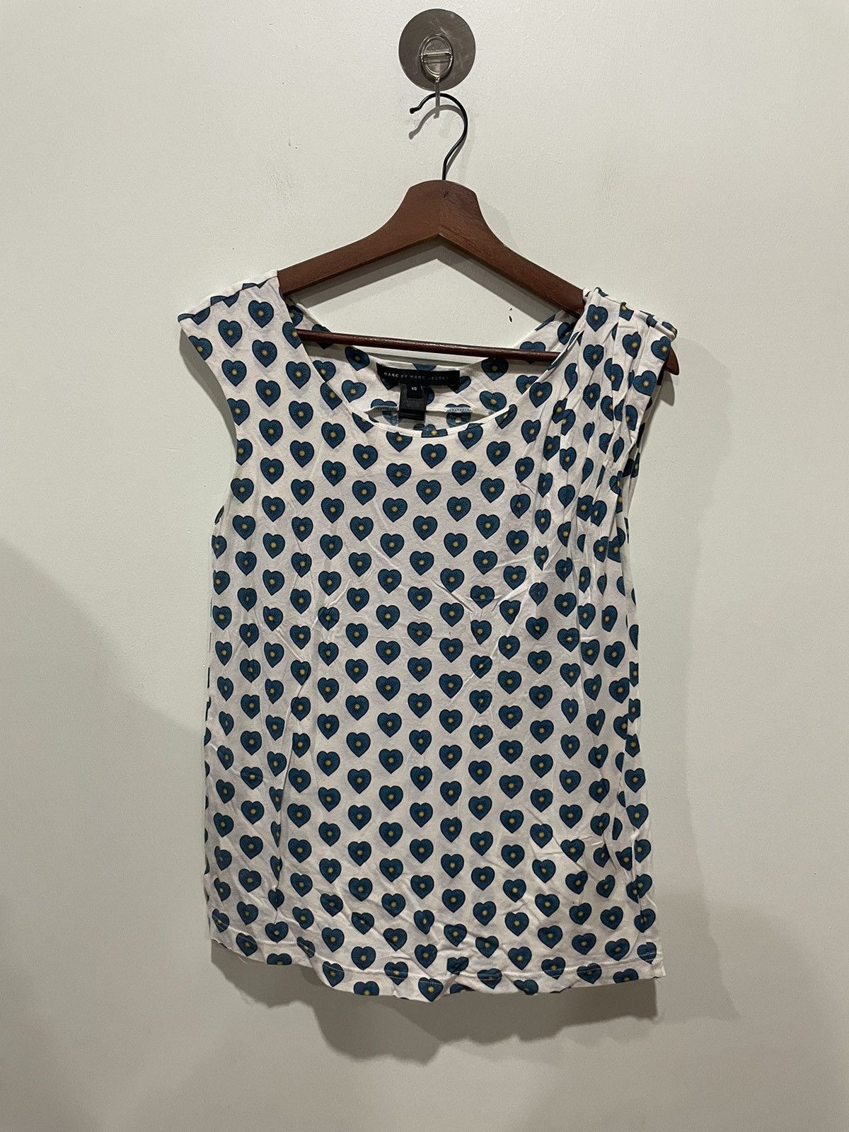 image of Marc By Marc Jacobs Floral Top in Blue White, Women's (Size XS)
