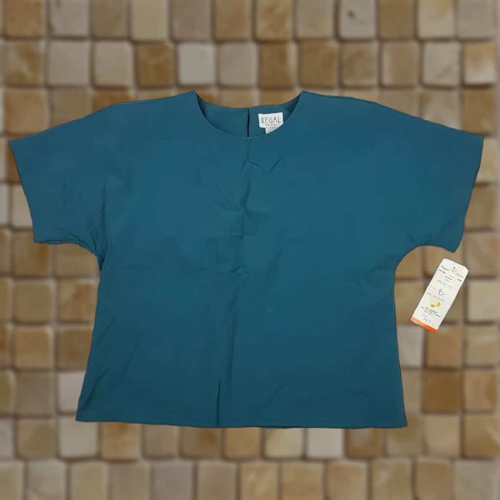 Altea VTG Regal Womens Petite Large Teal Shortsleeve Tennis Golf Blouse Shirt Vintage? No. Size S / US 4 / IT 40 - 1 Thumbnail