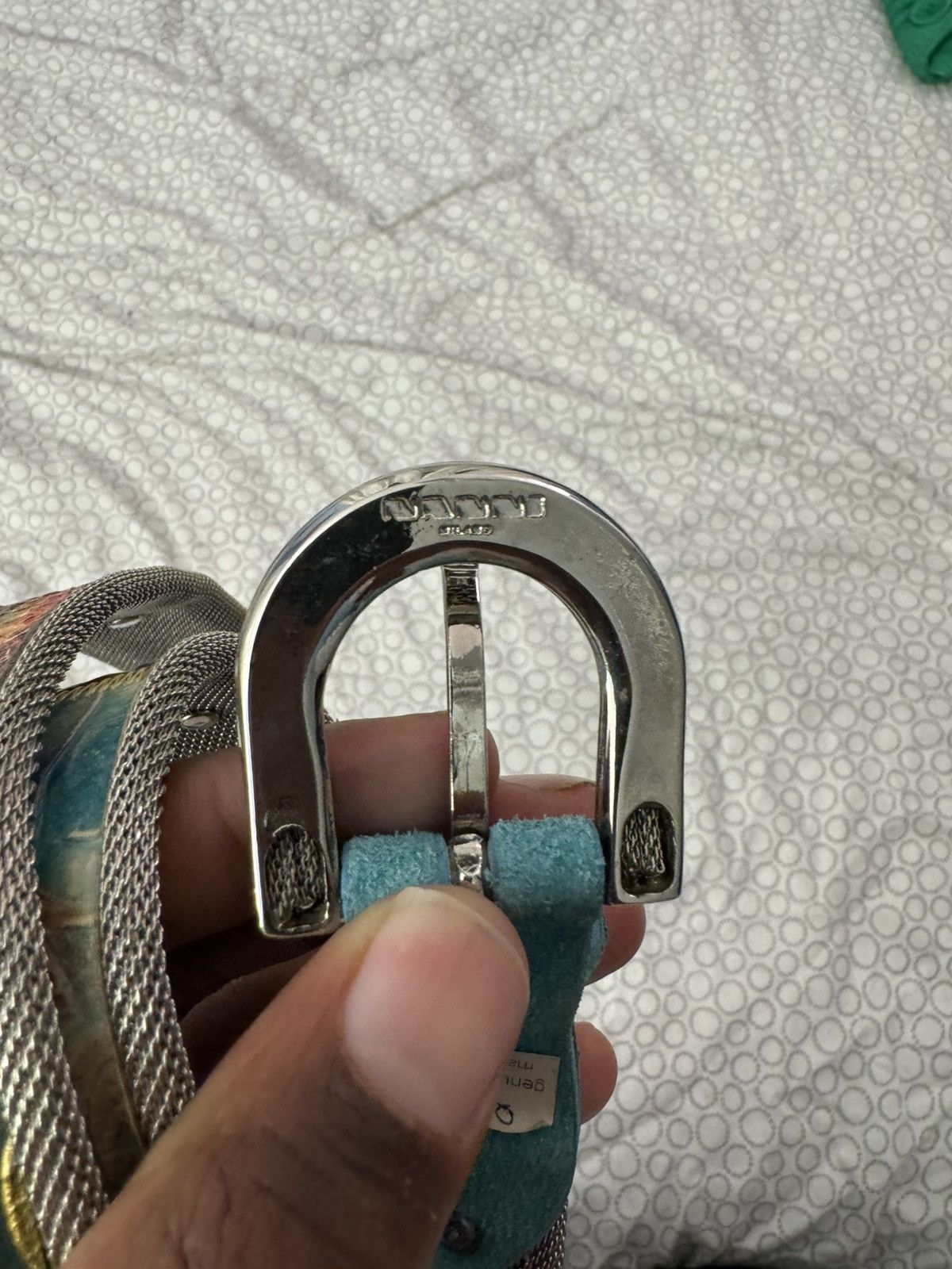 Other Nanni Blue Chainmail / Leather Belt Size 32 Size ONE SIZE - 6 Thumbnail