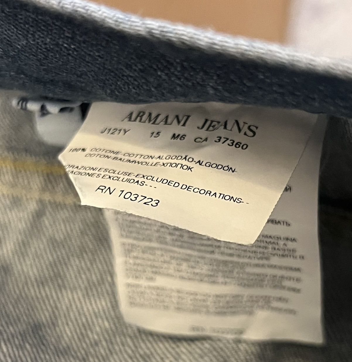 Armani Authentic Armani Jeans 100% Cotton Denim Jeans Size 38 US Size US 38 / EU 54 - 11 Thumbnail
