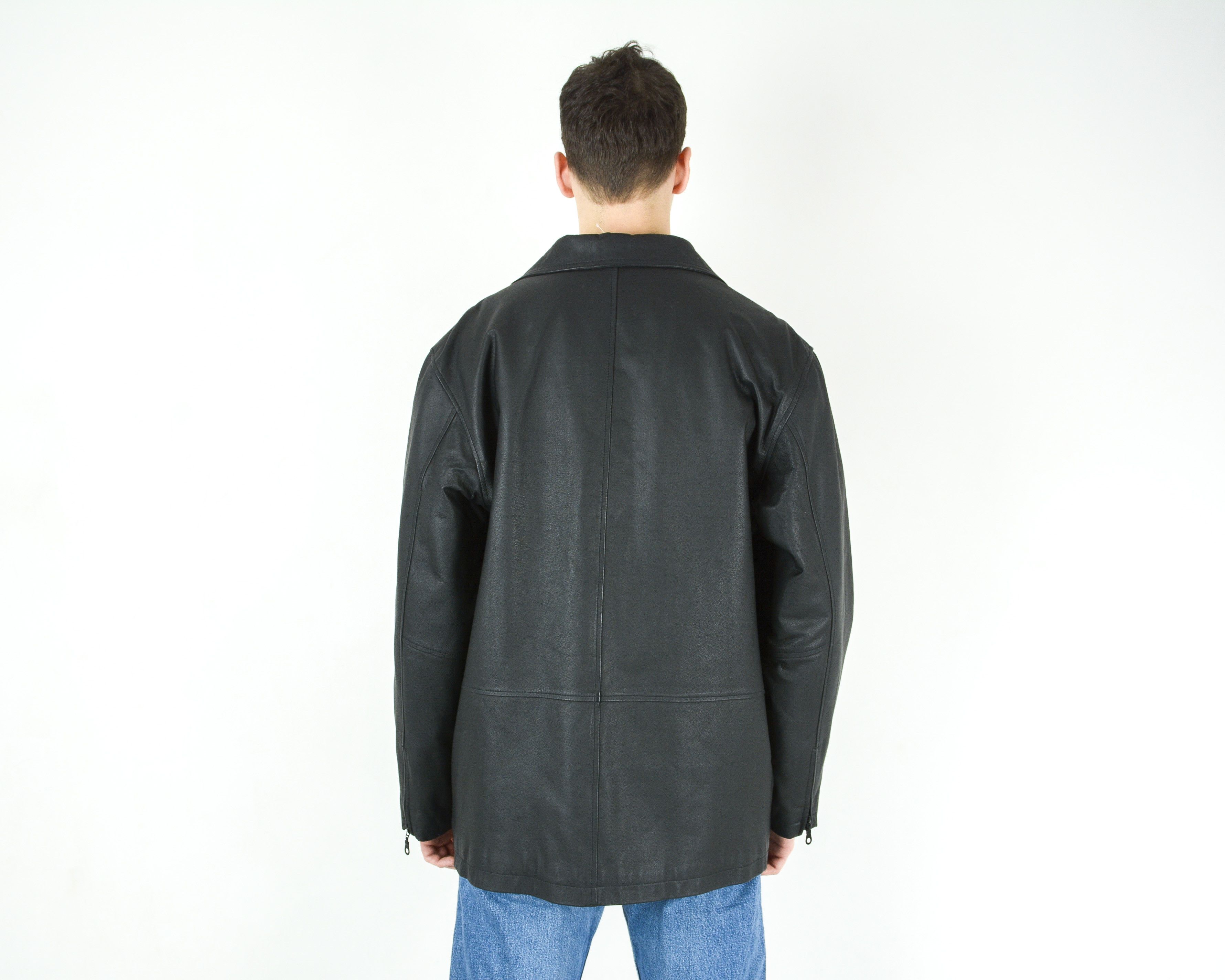 Leather Henry Monell Uk 44 Us Leather Over Coat Jacket XL Biker Size US XL / EU 56 / 4 - 5 Thumbnail