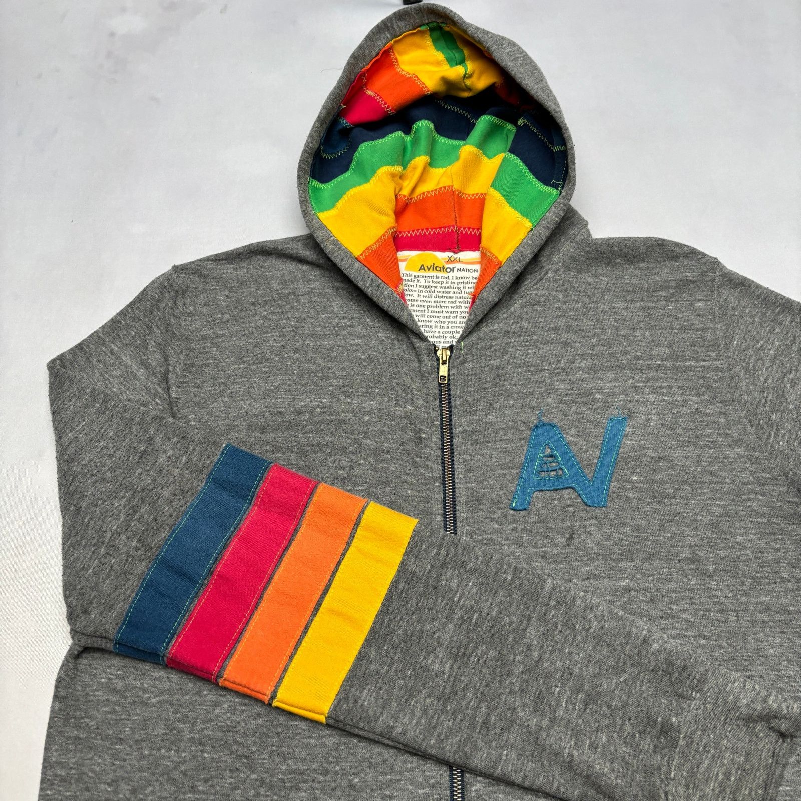 Aviator Nation Aviator Nation Signature Rainbow Full Zip Hoodie 2XL Rare Size US XXL / EU 58 / 5 - 2 Thumbnail