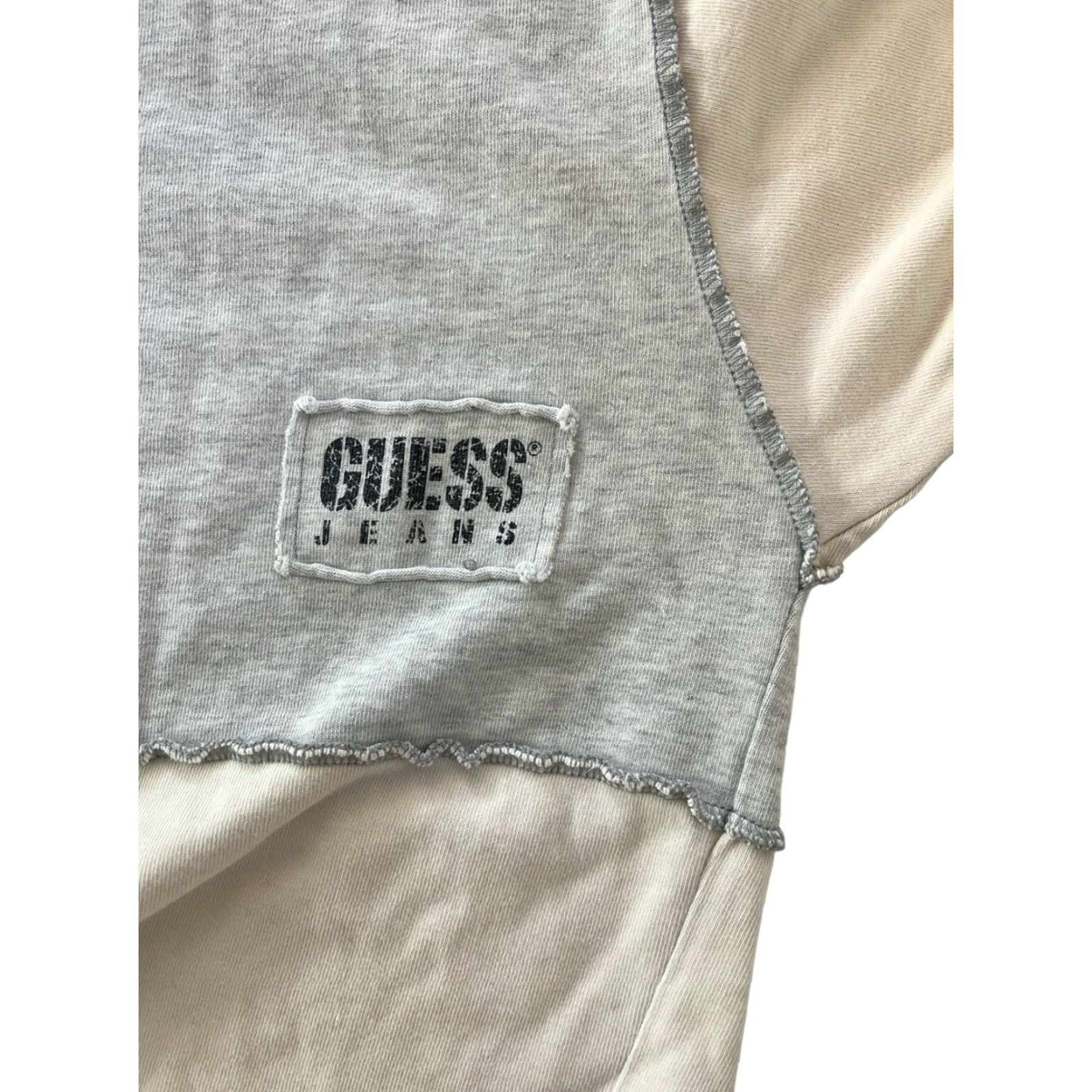 Guess VINTAGE GUESS Shirt Mens L Cotton 90s Crew Neck Sweatshirt Gray Ash 2 Button Patch Logo Pullover - 90s Decade, Cotton, Long Sleeve, Size L Size US L / EU 52-54 / 3 - 4 Thumbnail