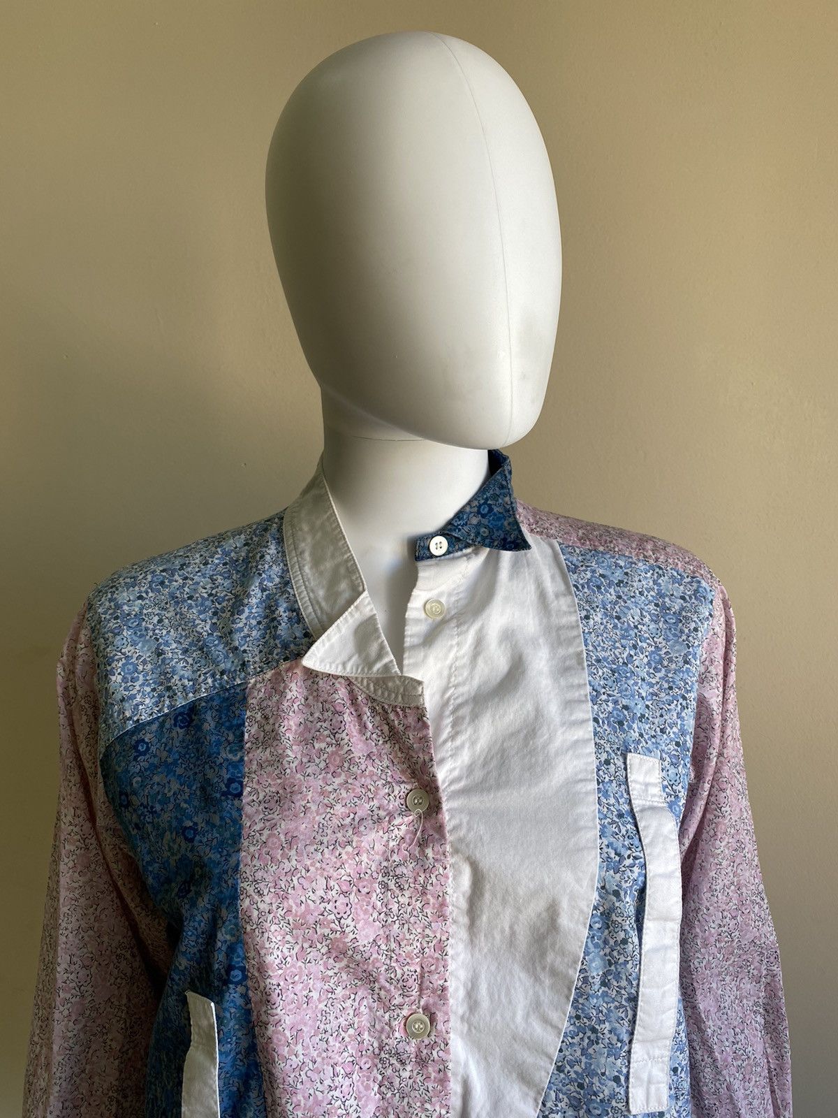 Loewe Loewe Multicolor Asymmetrical Button Up Patchwork Shirt Size XS / US 0-2 / IT 36-38 - 9 Thumbnail