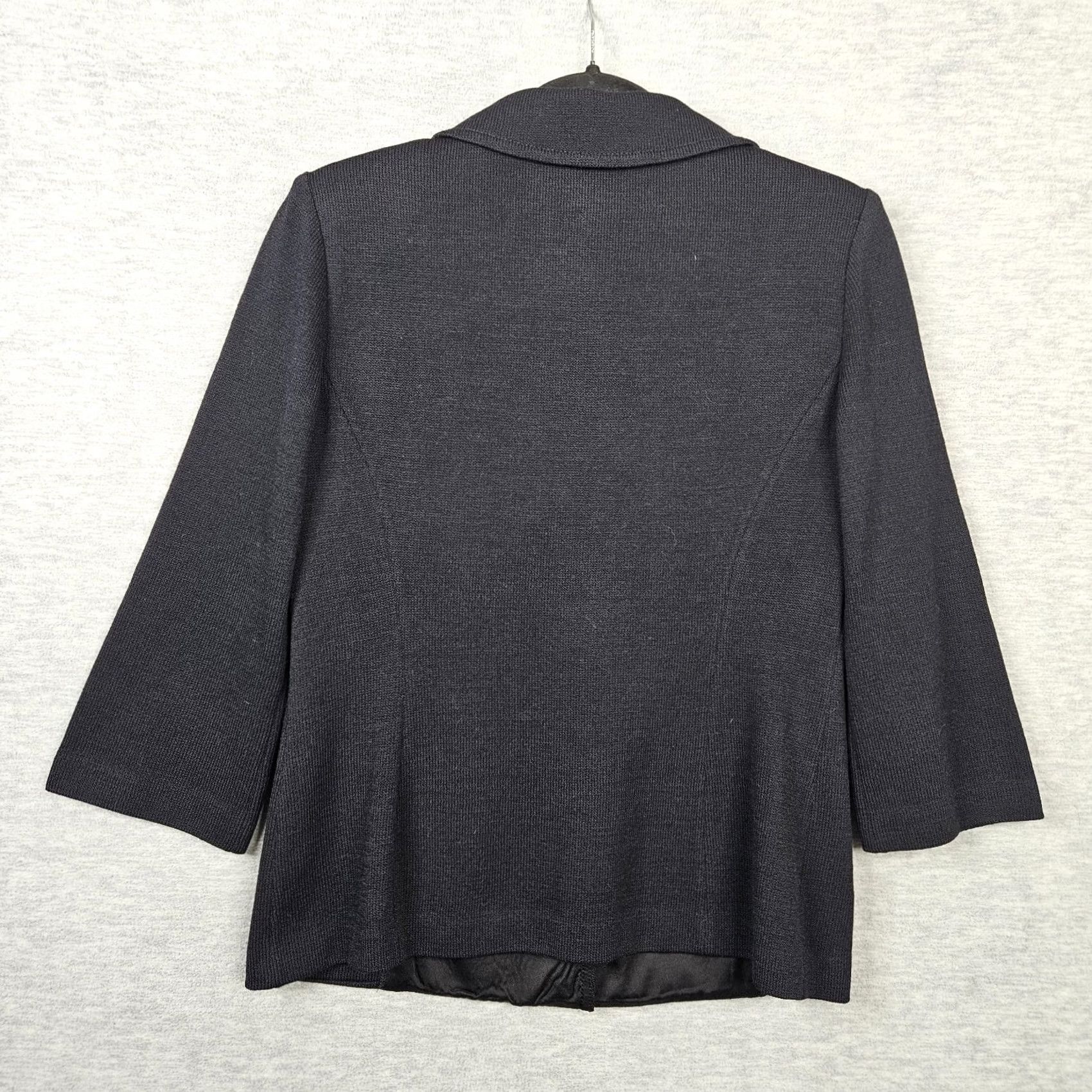 St. John ST.JOHN COLLECTION Cardigan Women's Black 3/4 Sleeve Button Knit Wool Rayon Size 8 Sweater Size M / US 6-8 / IT 42-44 - 5 Thumbnail