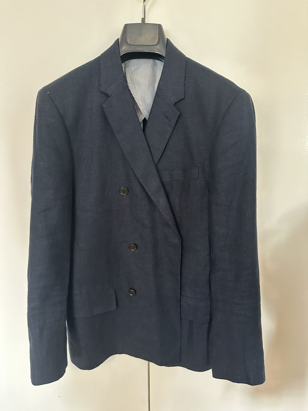 Club Monaco Club Monaco Double-Breasted Linen Blazer | Navy | US 38/40R Size 38R - 1 Thumbnail