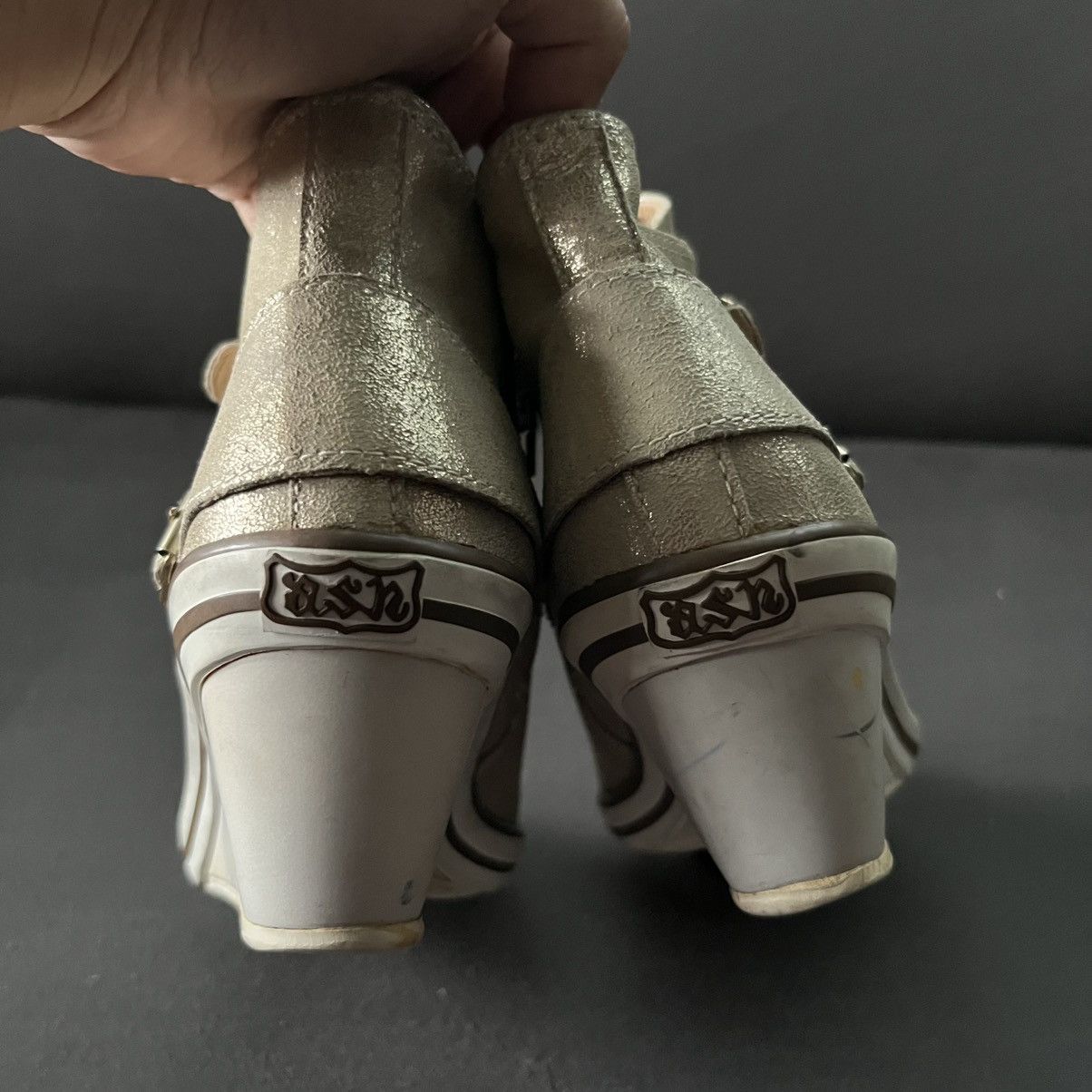 ASH Ash Genial Wedge Gold Glitter Isabel Marant Bekett Style Size US 6 / IT 36 - 4 Thumbnail