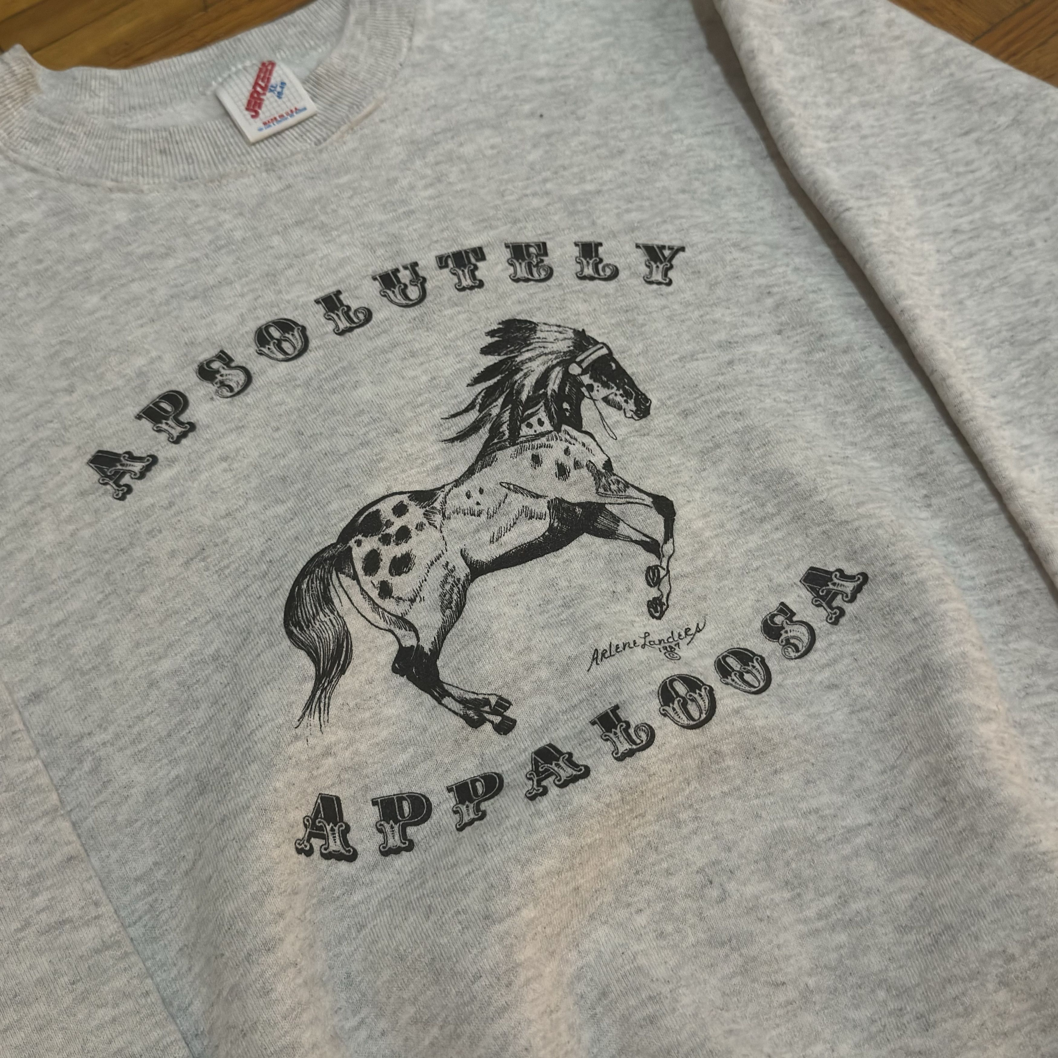 Vintage Vintage Made in USA Grey Sweatshirt Appaloosa Horse Size US M / EU 48-50 / 2 - 2 Preview