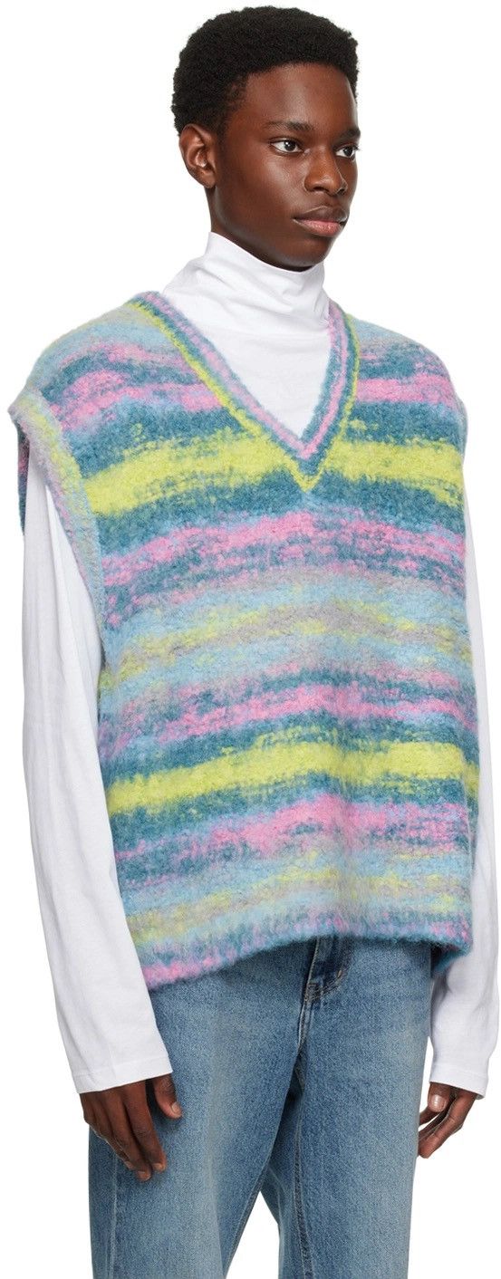 Wooyoungmi !DS! FW22 Wooyoungmi Multicolor Blue Stripped Alpaca Vest Size US M / EU 48-50 / 2 - 2 Thumbnail