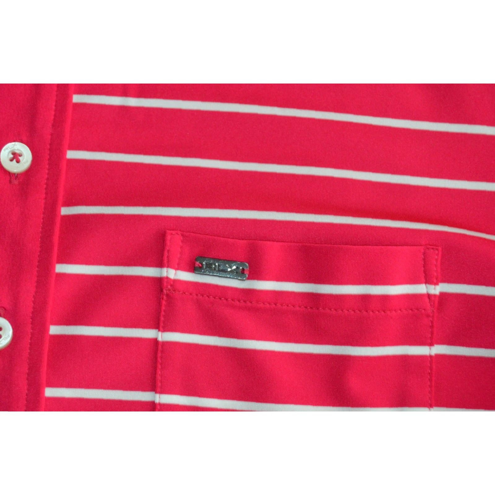 Ralph Lauren RALPH LAUREN RLX Polo Shirt Men’s SS Polo Pink Stripe Poly Blend Size US L / EU 52-54 / 3 - 3 Thumbnail