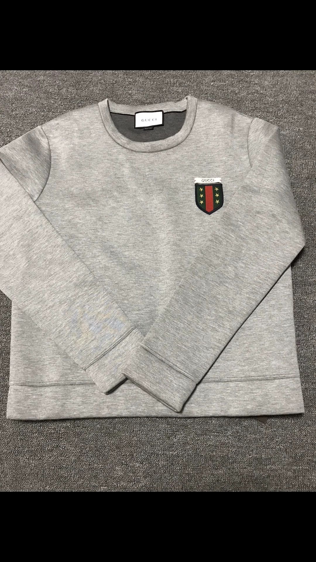 Gucci Gucci New Space Cotton Gray Embroidered Chest Logo Hoodie L Size L / US 10 / IT 46 - 1 Thumbnail