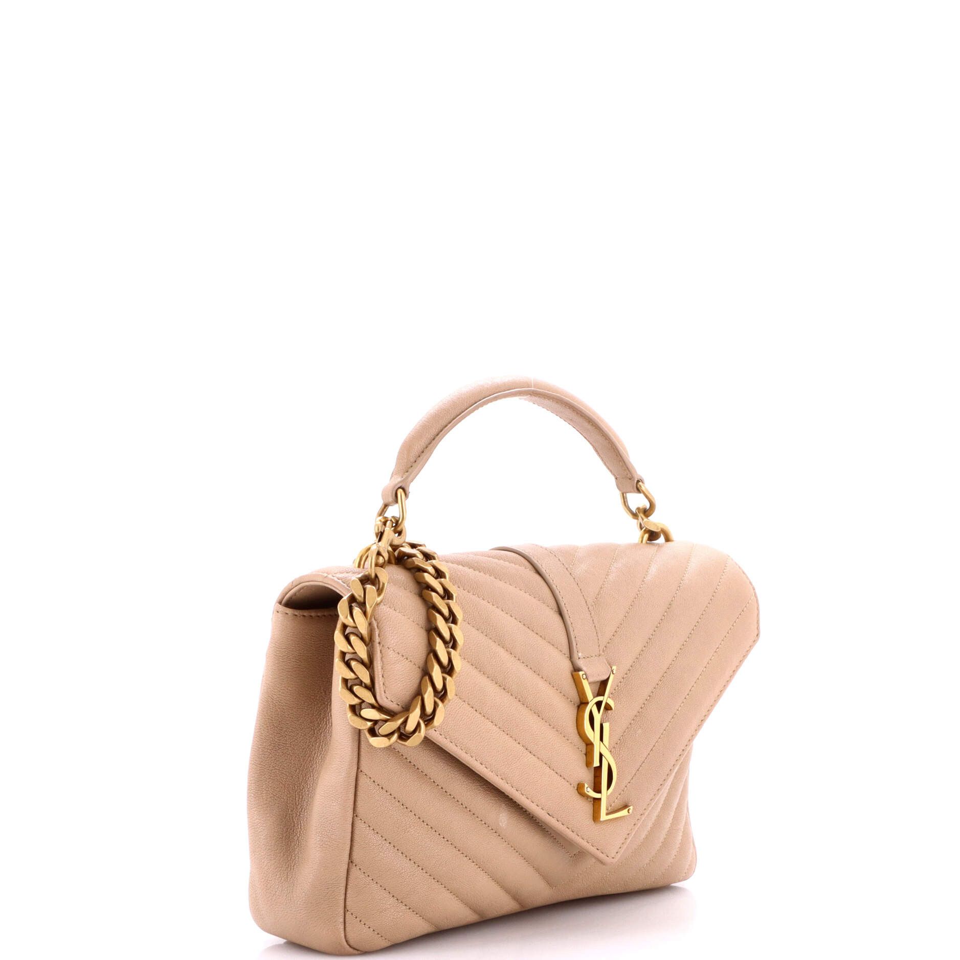 Saint Laurent Paris Classic Monogram College Bag Matelasse Chevron Leather Medium Size ONE SIZE - 1 Thumbnail