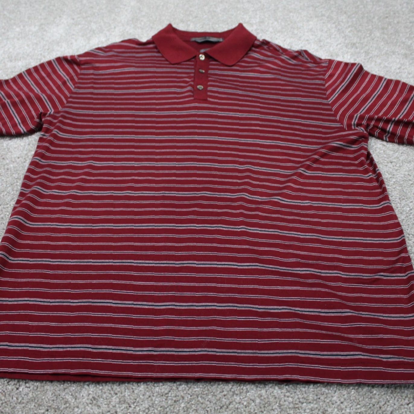 Nike Nike Tiger Woods Polo Shirt Men Large Red/Black Striped S/S Cotton Pullover Size US L / EU 52-54 / 3 - 2 Thumbnail