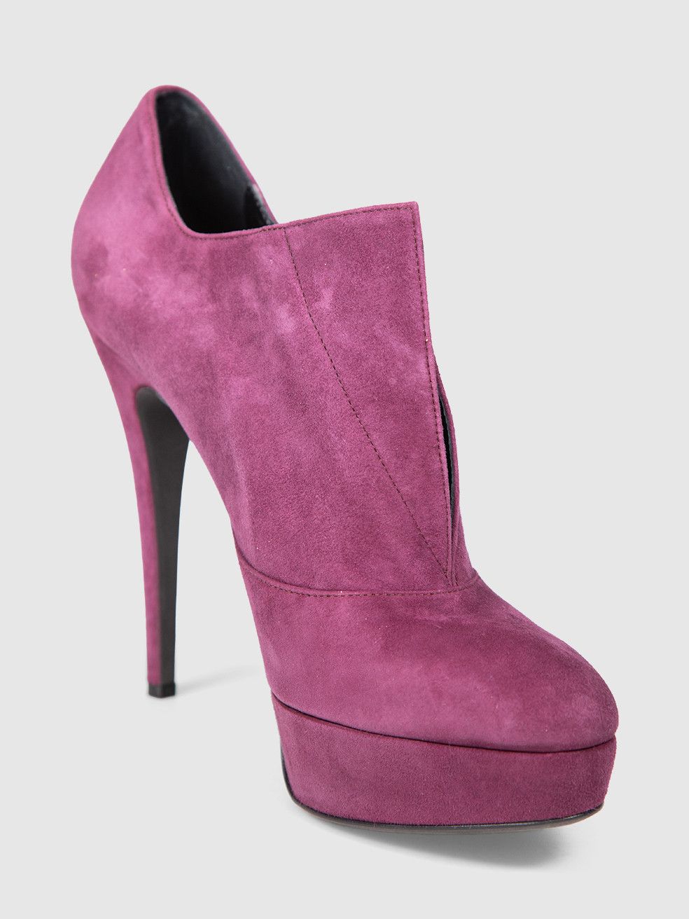 Giambattista Valli Purple Suede Heeled Boots Size US 10 / IT 40 - 1 Thumbnail