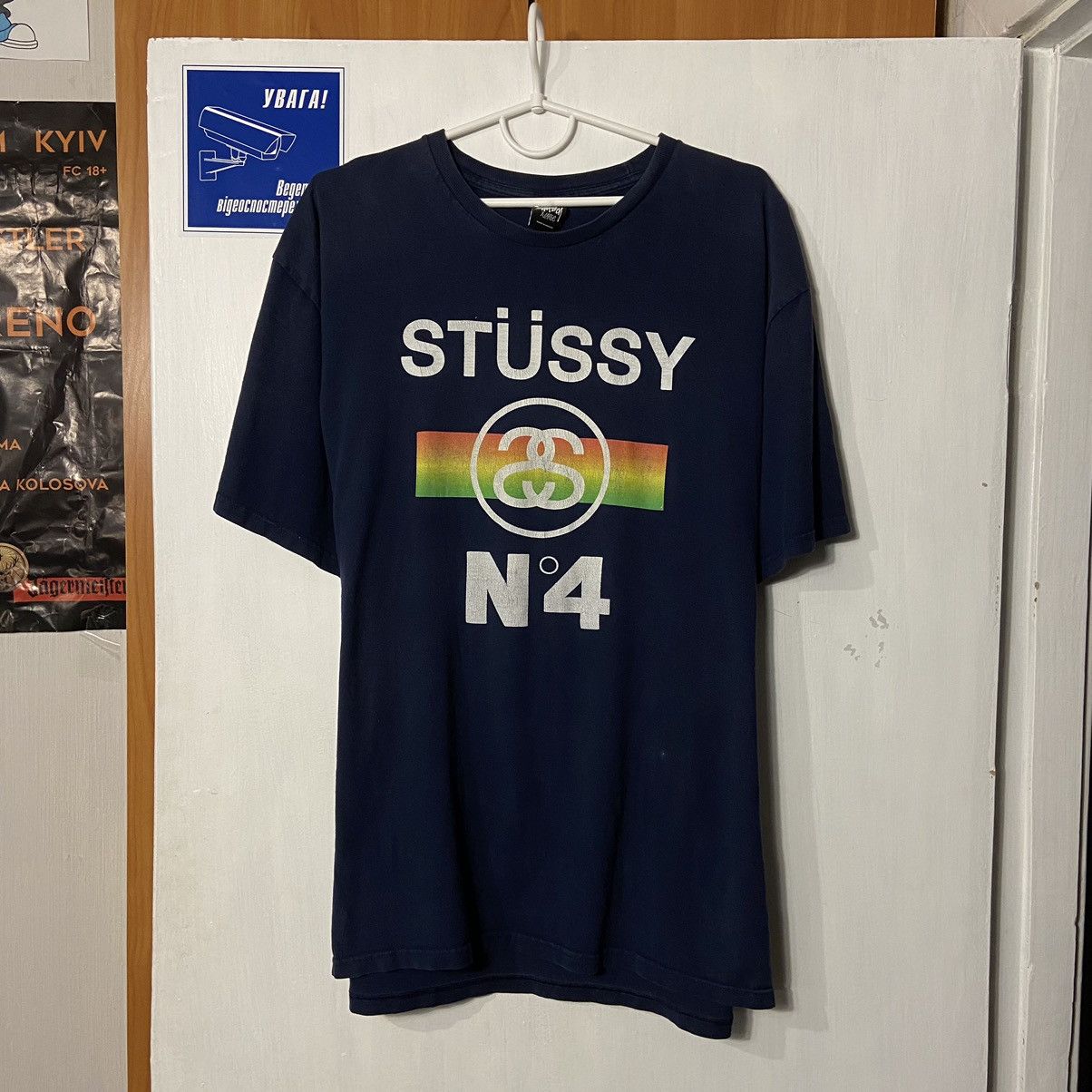 Stussy × Vintage 📌 Vintage Stussy Number 4 T-Shirt Size US XL / EU 56 / 4 - 1 Thumbnail
