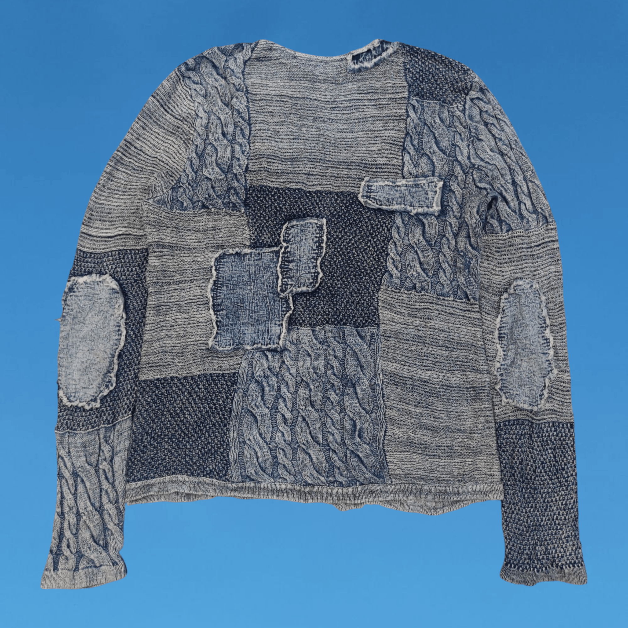 Japanese Brand Japanese Brand Bayflow Patchwork Grunge Style Cardigan Knit Size US M / EU 48-50 / 2 - 2 Thumbnail
