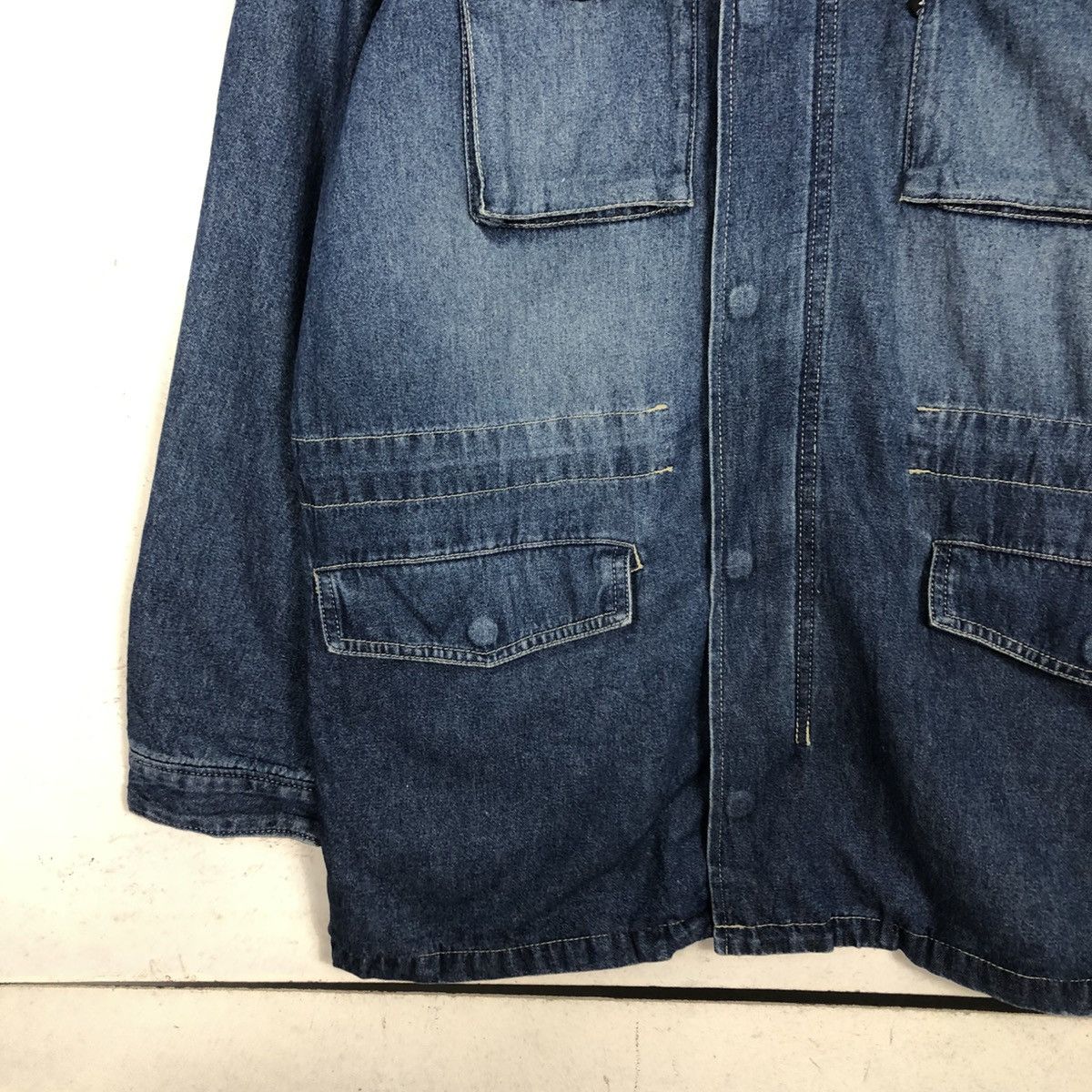 Avirex 💥VINTAGE DENIM BIKER JACKET AVIREX USN MILITARY Size US L / EU 52-54 / 3 - 6 Thumbnail