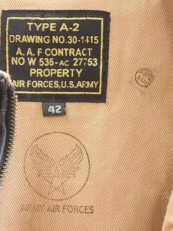 Other Vintage A2 Bomber Hand Painted B-24 Nose Art Buck Starr Size US L / EU 52-54 / 3 - 5 Thumbnail