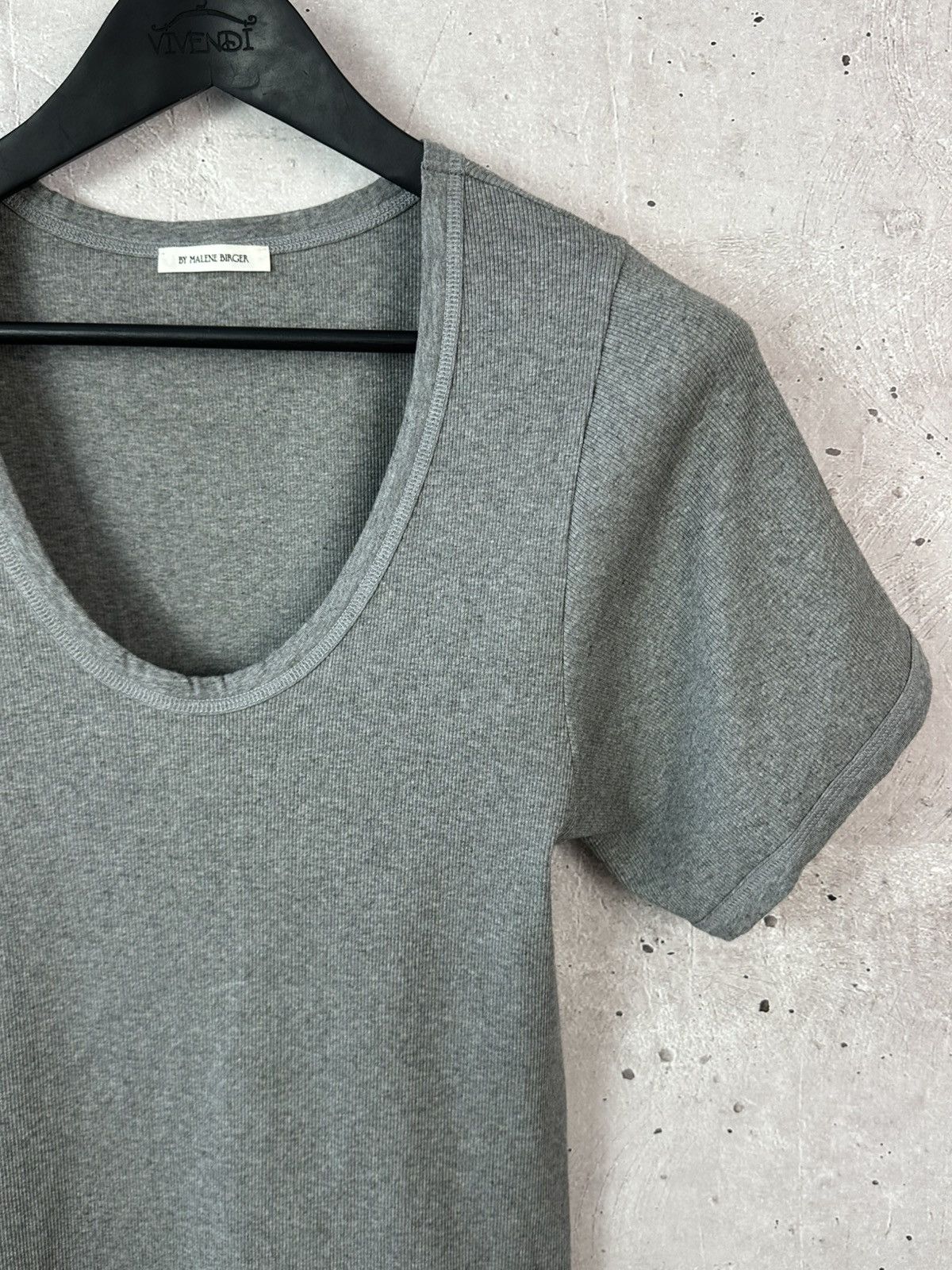 By Malene Birger By Malene Birger Lunai Grey Short Sleeve Cotton T-shirt Size L / US 10 / IT 46 - 3 Thumbnail