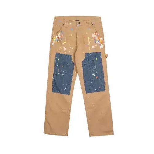 Other 20SS Indigo Union Japan Beige Patchwork Splash Ink Pants Size US 32 / EU 48 - 1 Thumbnail