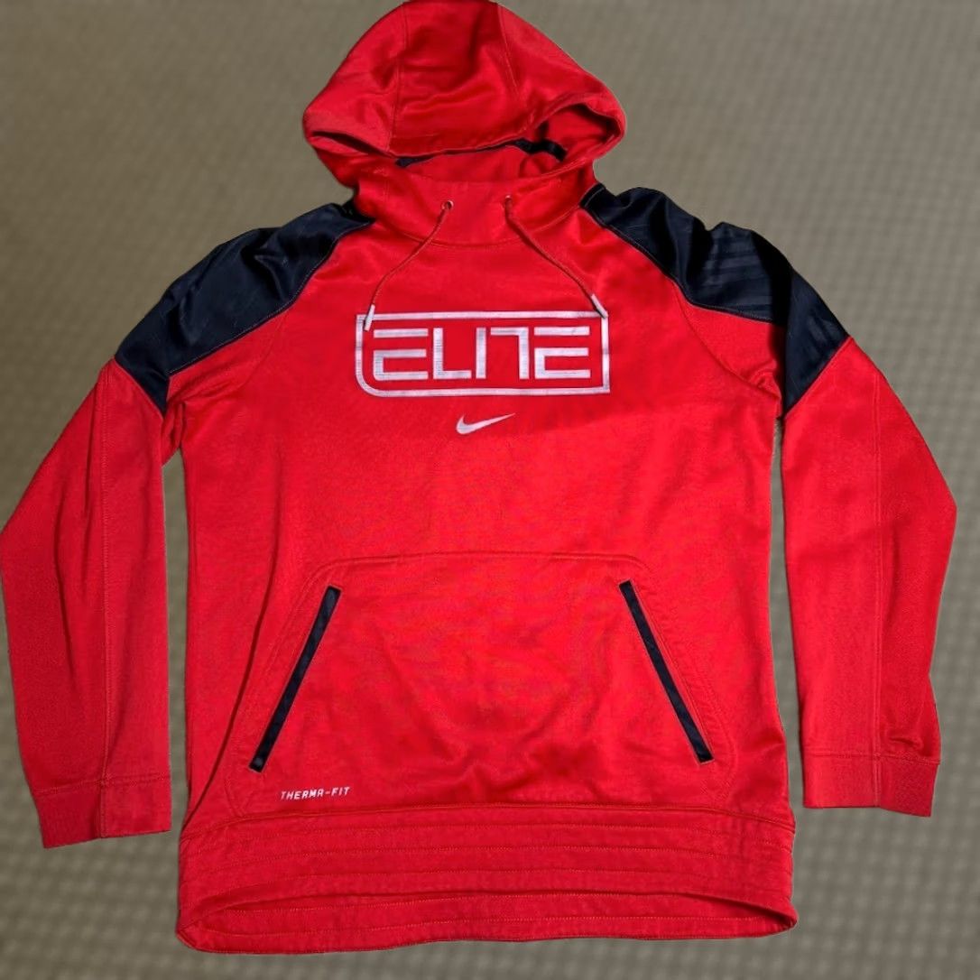 Nike Nike Elite Therma-FIT Hoodie Mens M Red Black Pullover Colorblock Sweatshirt Size US M / EU 48-50 / 2 - 1 Thumbnail