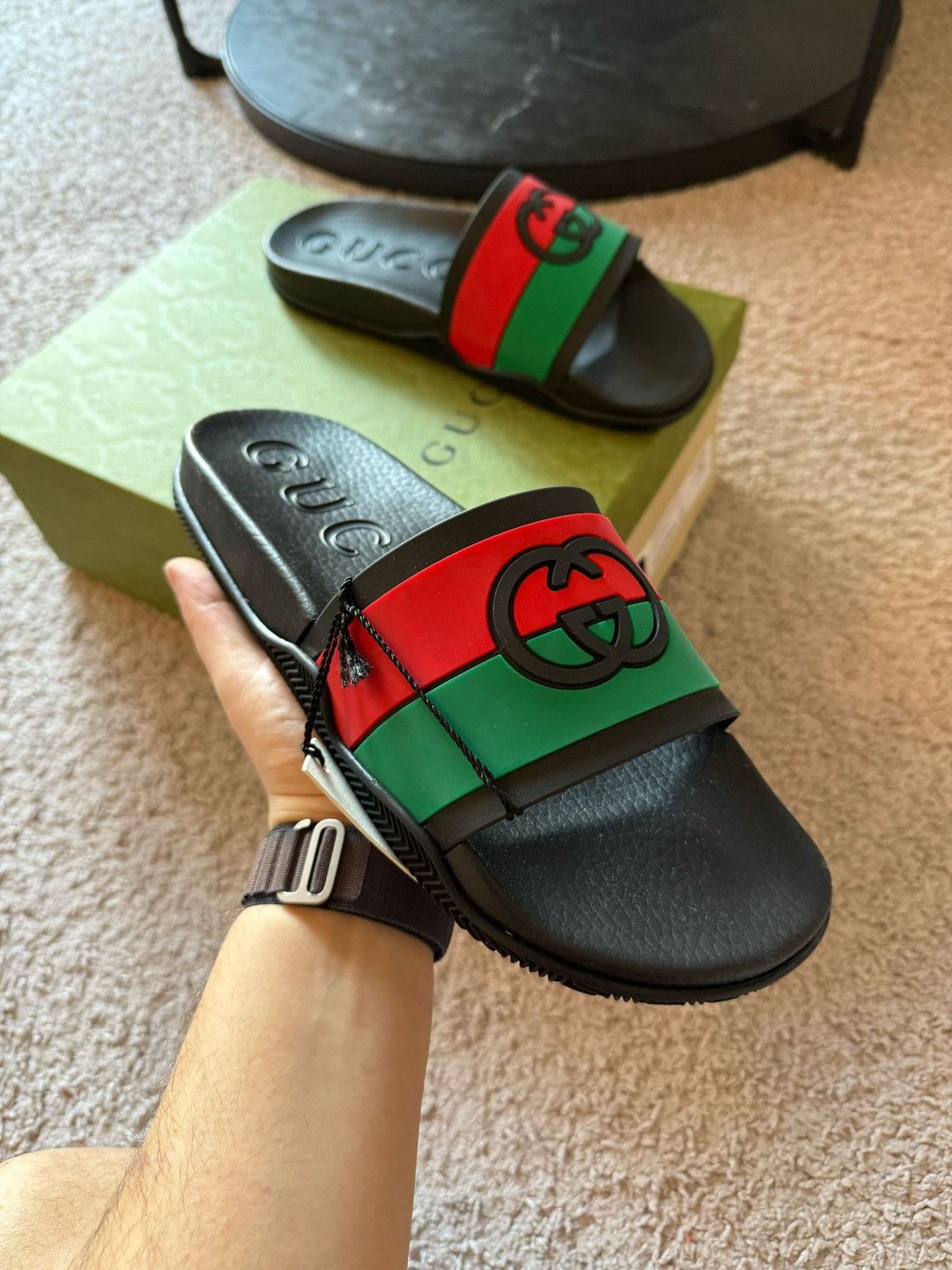 Gucci GUCCI Logo Angry Cat Slides - 12 | Grailed