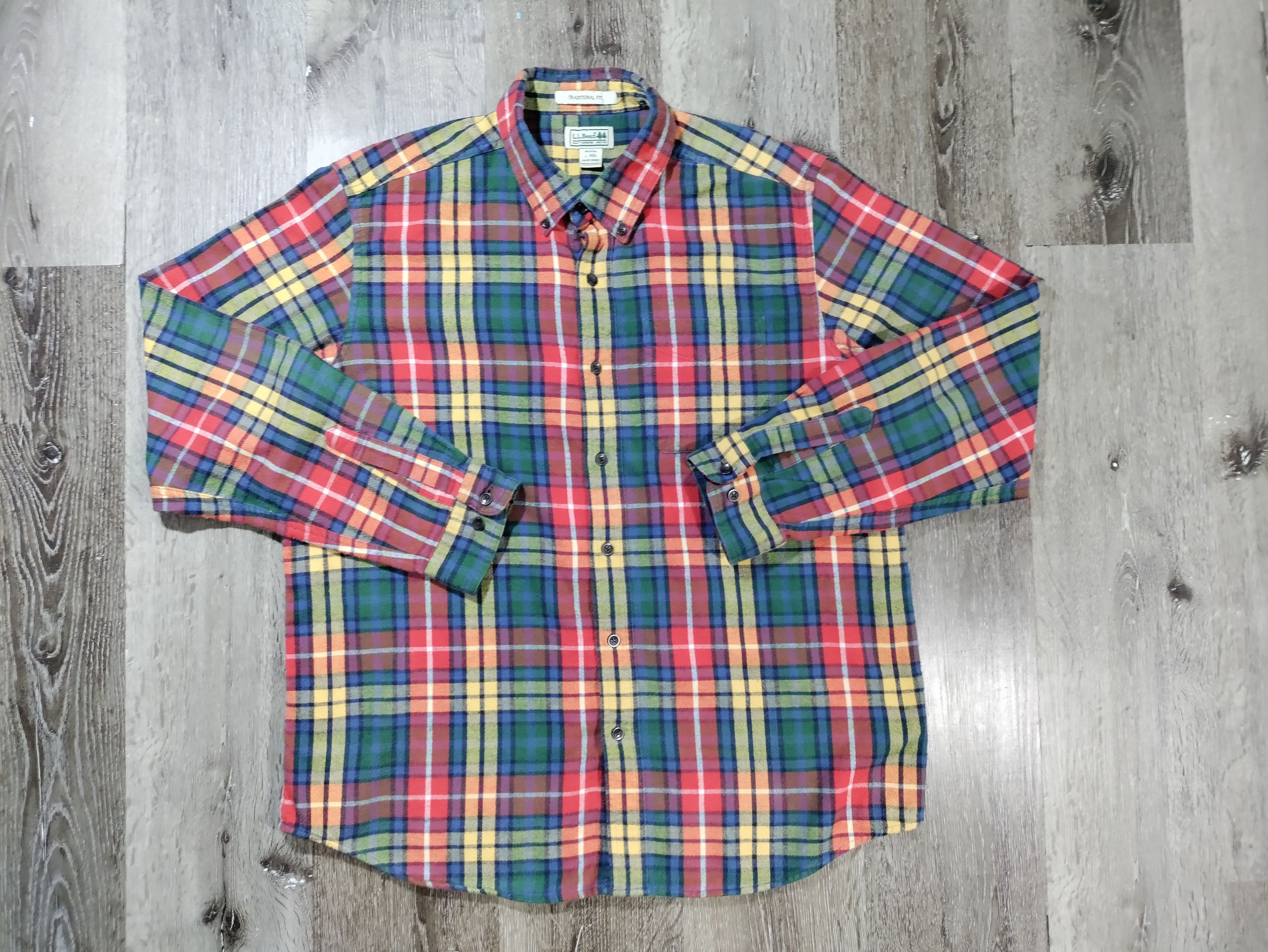 L.L. Bean Vintage L L Bean Mens Flannel Shirt Jacket Size US L / EU 52-54 / 3 - 3 Thumbnail