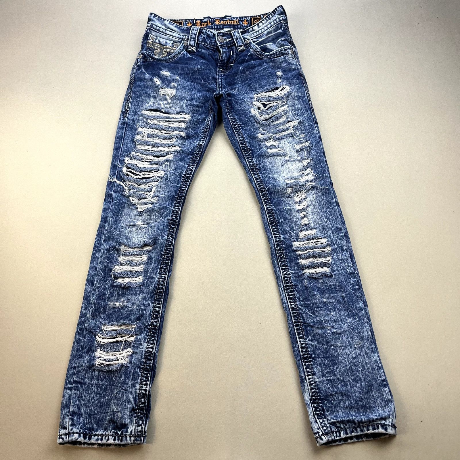 Rock Revival Men Distressed Ripped Pants James Biker Acid Washed Jeans shops