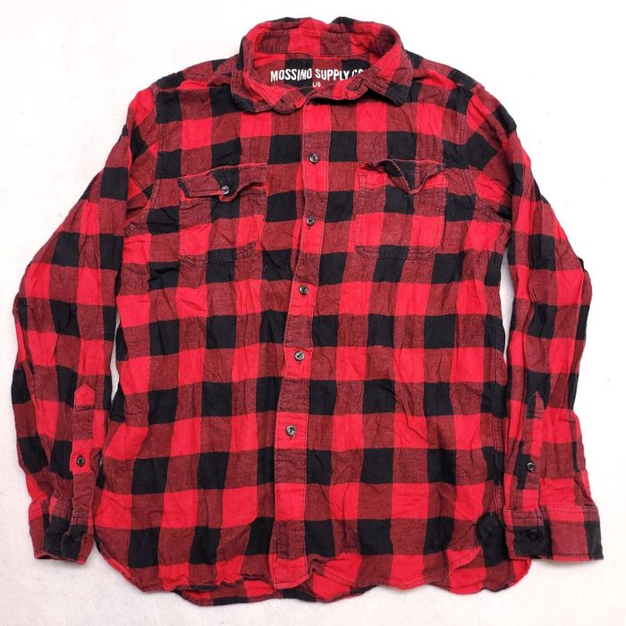 Mossimo Mossimo Buffalo Check Flannel Shirt Men Size Large Red Black