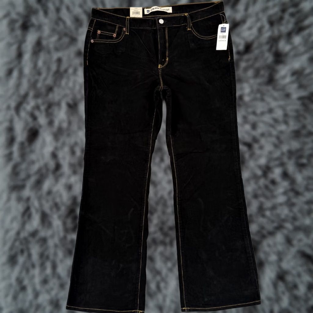 Gap VINTAGE Gap Pants Women 12 Black Corduroy Low Rise Bootcut 36x30 Stretch NWT Size 34" / US 12 / IT 48 - 1 Thumbnail