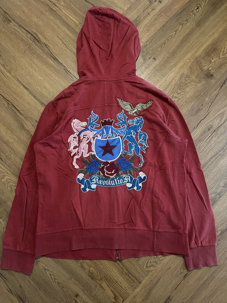 Vivienne Westwood Red Embroidered Zip Hoodie – Y2K Gothic Rose Graphic Size US XL / EU 56 / 4 - 2 Thumbnail